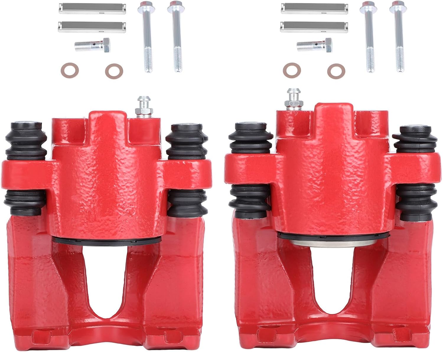 SCITOO Pinzas de freno traseras izquierdas+derecha sin soporte 18-4678 18-4679 rojo compatible para Ford 1997-2004 para Lincoln 1998-2011