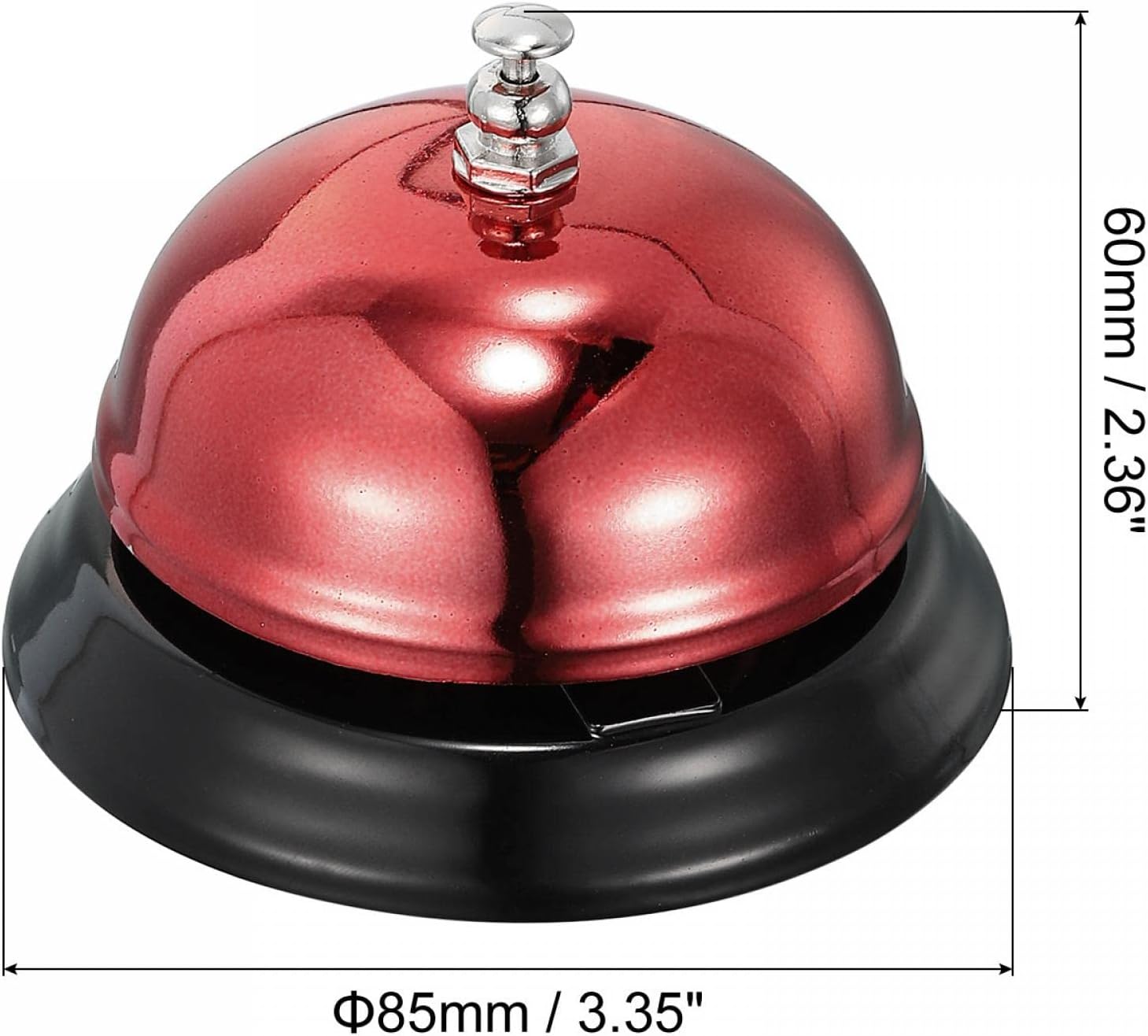 uxcell Campana de escritorio, 3.346 in (3.35 pulgadas) para restaurantes, servicio, rojo