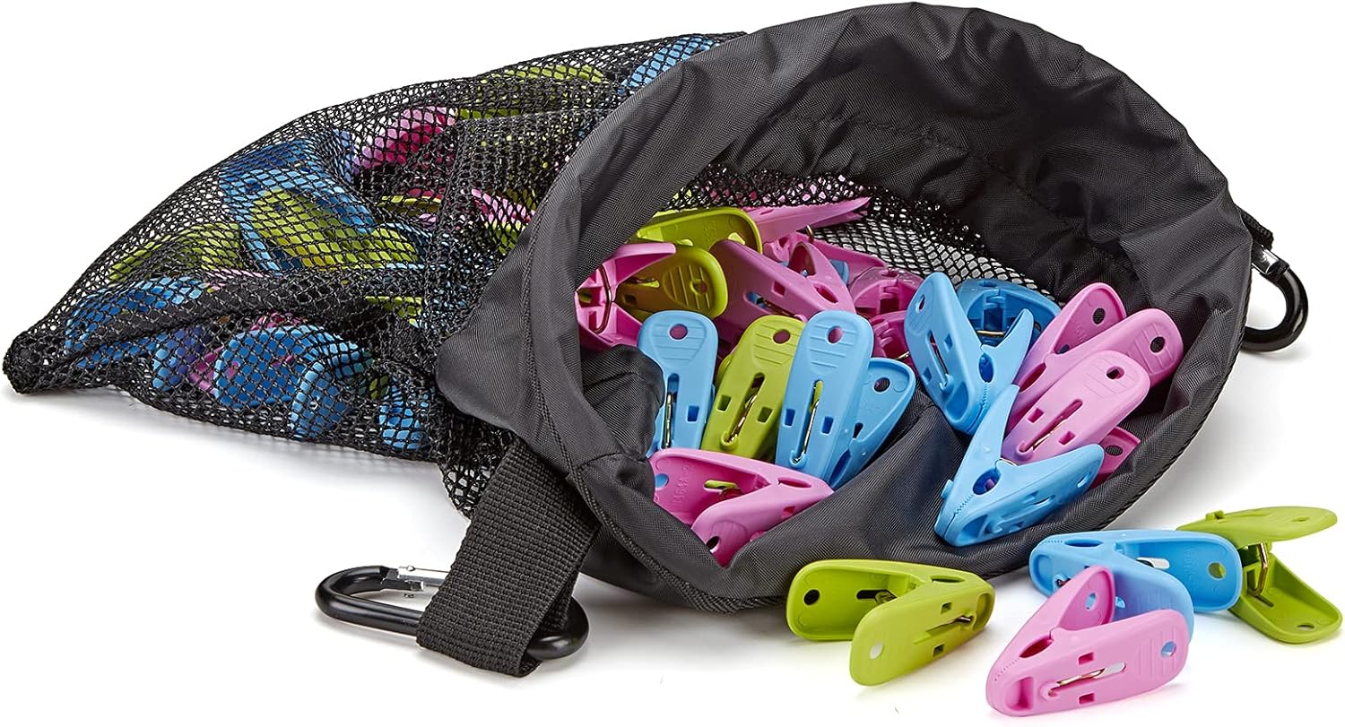 HOMEST Bolsa de malla para colgar ropa con cordón, organizador de almacenamiento con gancho, lavable a máquina, color negro