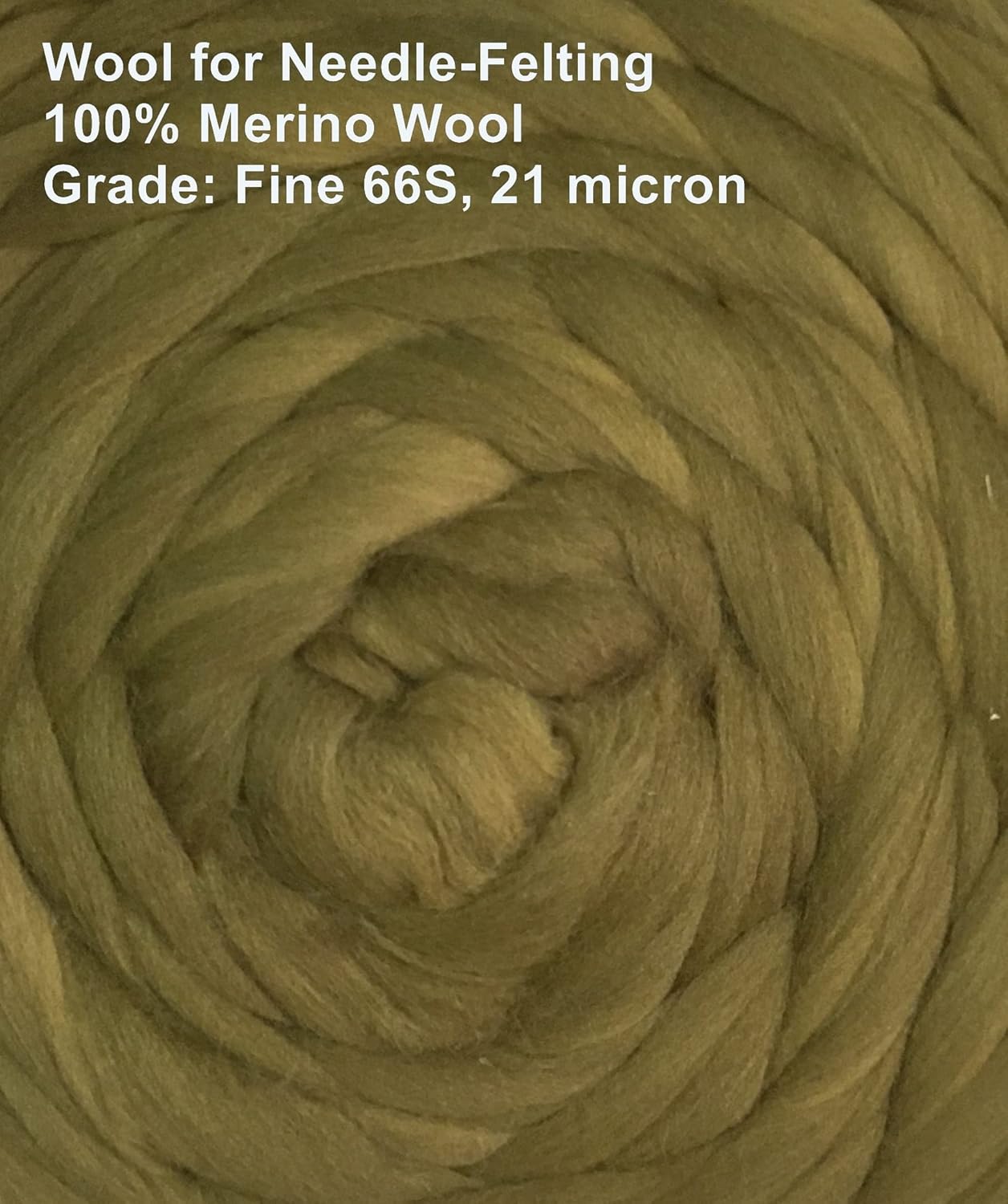 HR085-030 Lana Roving para fieltro, 1 onza verde oliva merino 100% lana de grado fino 1.06 oz 1 oz MOREZMORE