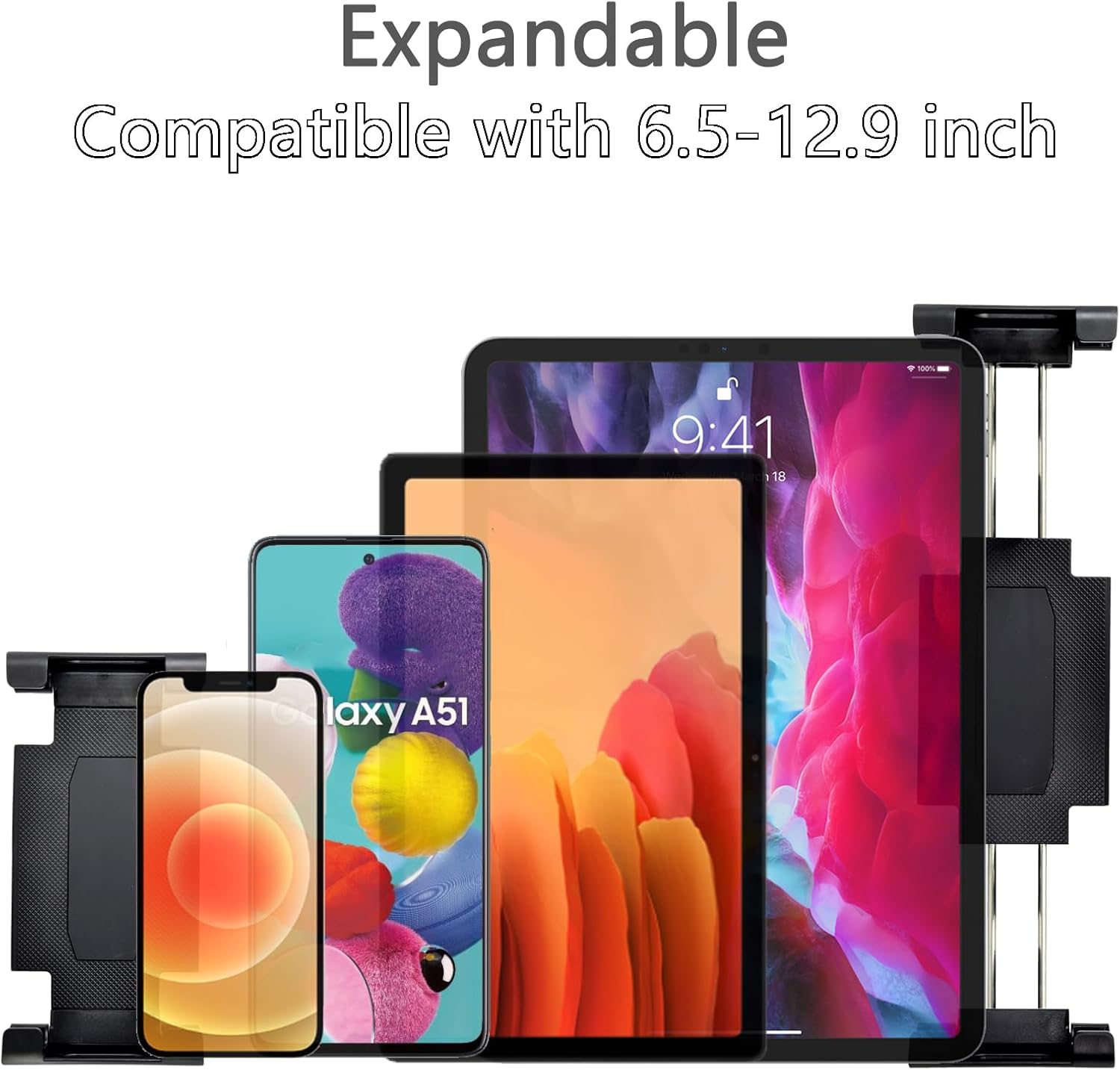 Base de taladro de aluminio resistente para tableta, para tableta de 6.5 a 12.9 pulgadas, iPad ProMini, soporte para iPad ProMini, soporte para iPad
