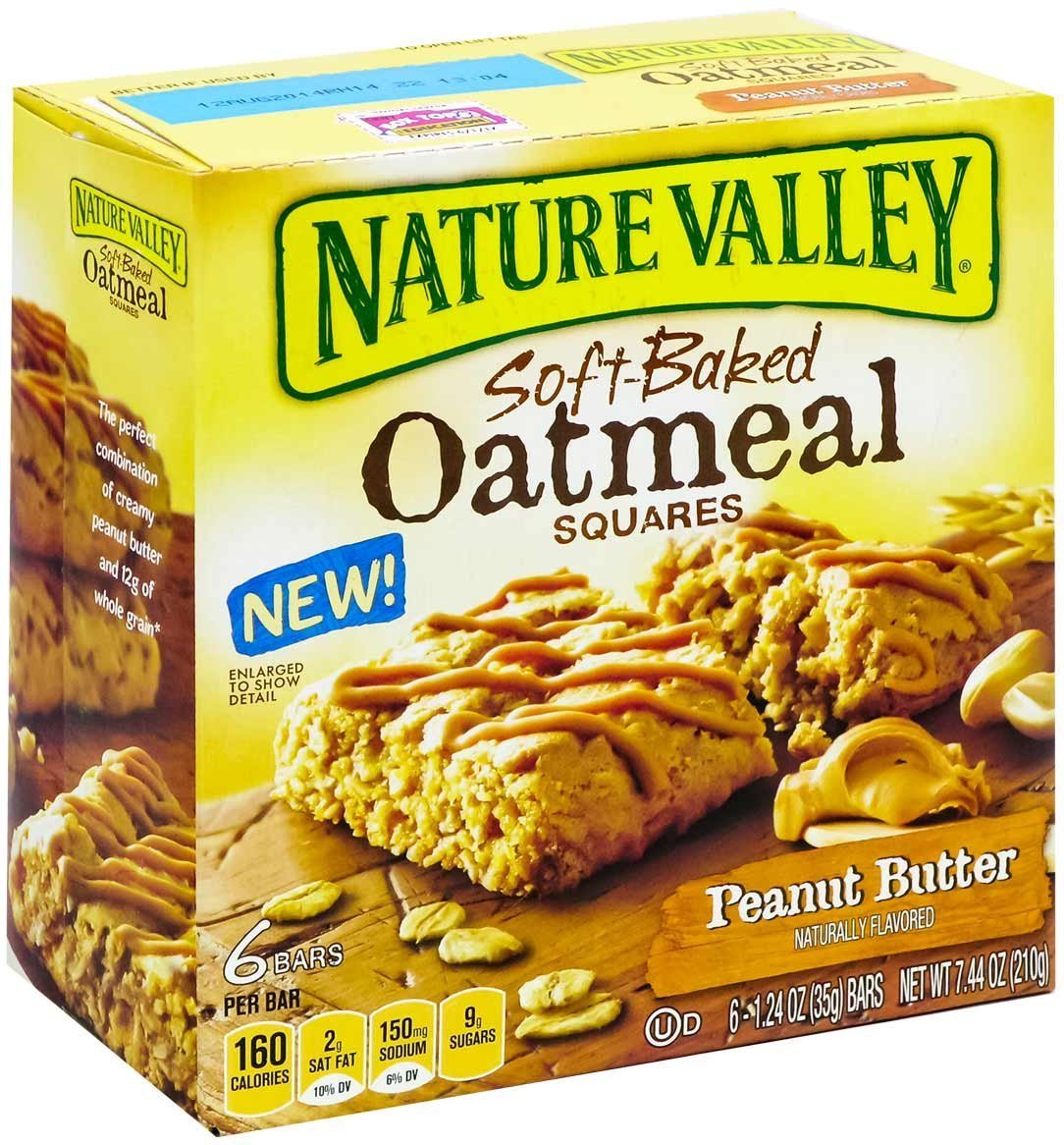 Cuadrados de avena horneados suaves, mantequilla de maní (paquete de 3)