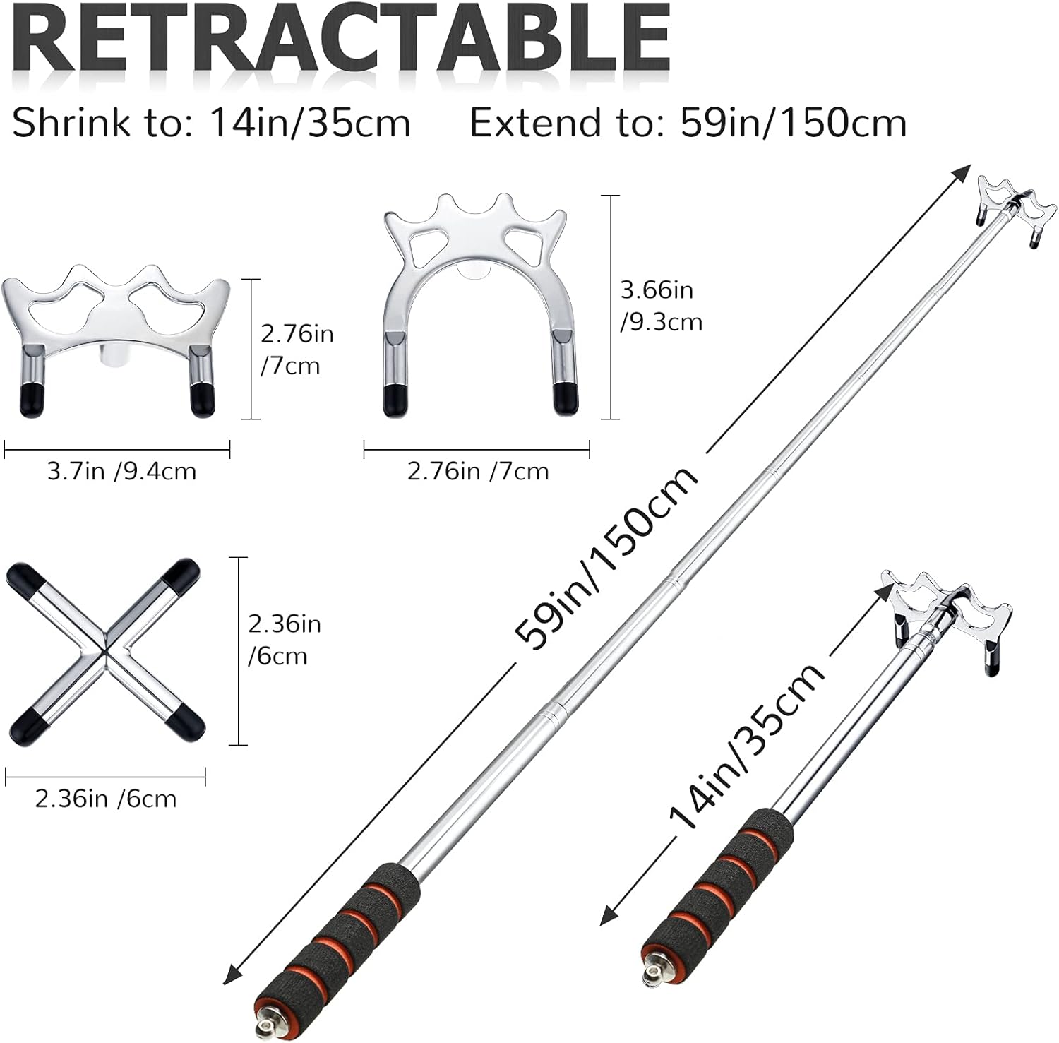 Taco de billar Snooker para billar, accesorios de mesa de billar, puente retráctil con 3 piezas de cabeza de puente de latón extraíble, accesorio