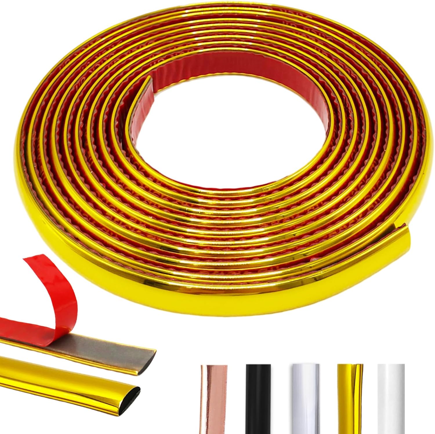Moldura dorada para despegar y pegar, 10 pies de alta calidad, para pared, techo, techo, azulejos, borde, moldura flexible y autoadhesiva