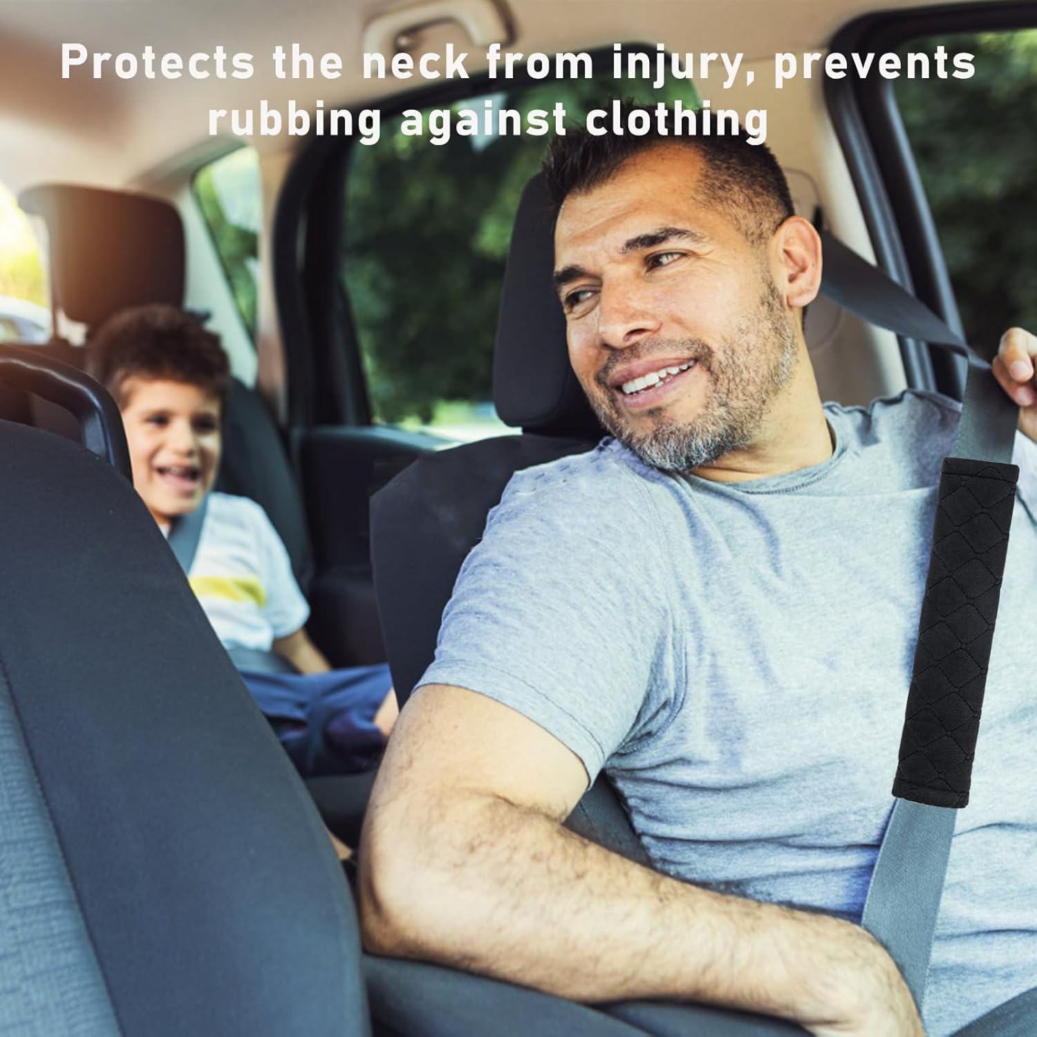 Paquete de 2 fundas suaves para cinturón de seguridad de automóvil, fundas universales para correa de hombro para cinturón de seguridad que ayudan a
