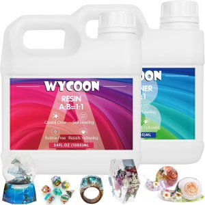 Resina epoxi, kit de resina epoxi transparente de 68 onzas, resina de fundición para manualidades artísticas, moldes de joyería y resina, encimera, Resina epoxi, kit de resina epoxi transparente de 68 onzas, resina de fundición para manualidades artísticas, moldes de joyería y resina, encimera,