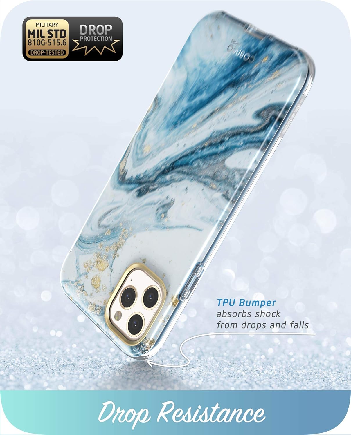 i-Blason Cosmo Series – Funda para iPhone 11 Pro Max 2019, funda protectora delgada de cuerpo completo con protector de pantalla integrado (azul)