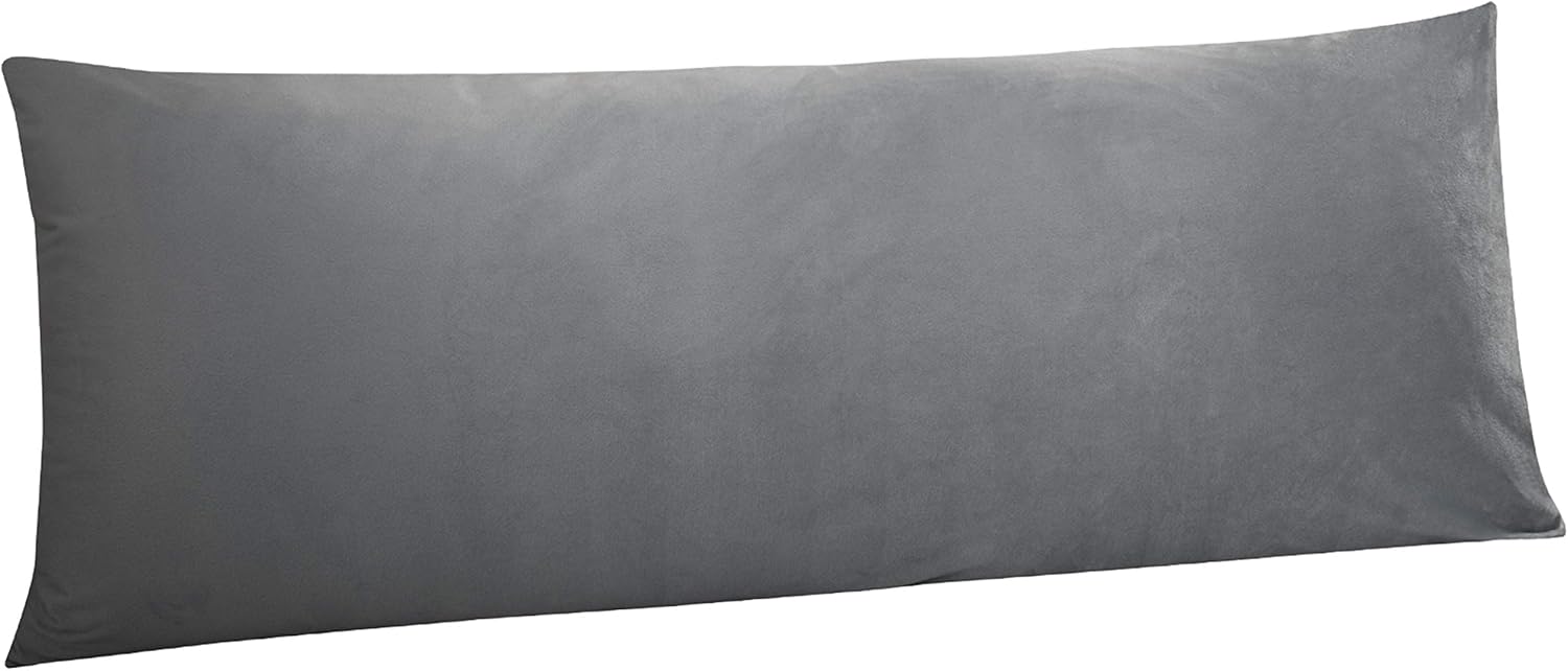 NTBAY 1 paquete de funda de almohada corporal de terciopelo con cremallera, súper suave y acogedora, de franela mullida de lujo de 20 x 54 pulgadas,