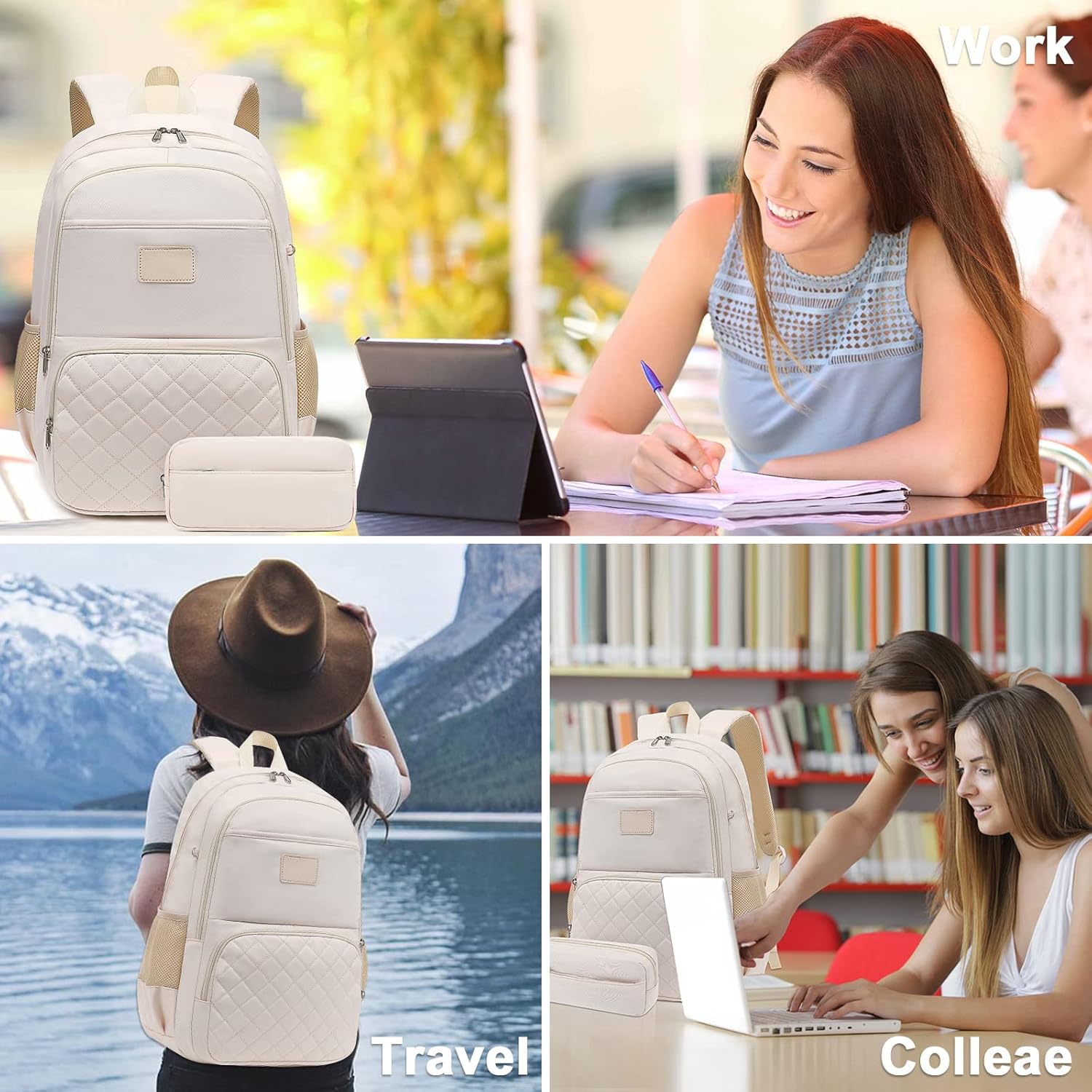 CAMTOP Mochila para laptop de 15.6 pulgadas, mochila escolar con estuche para lápices, mochilas universitarias, profesores, trabajo, viajes,