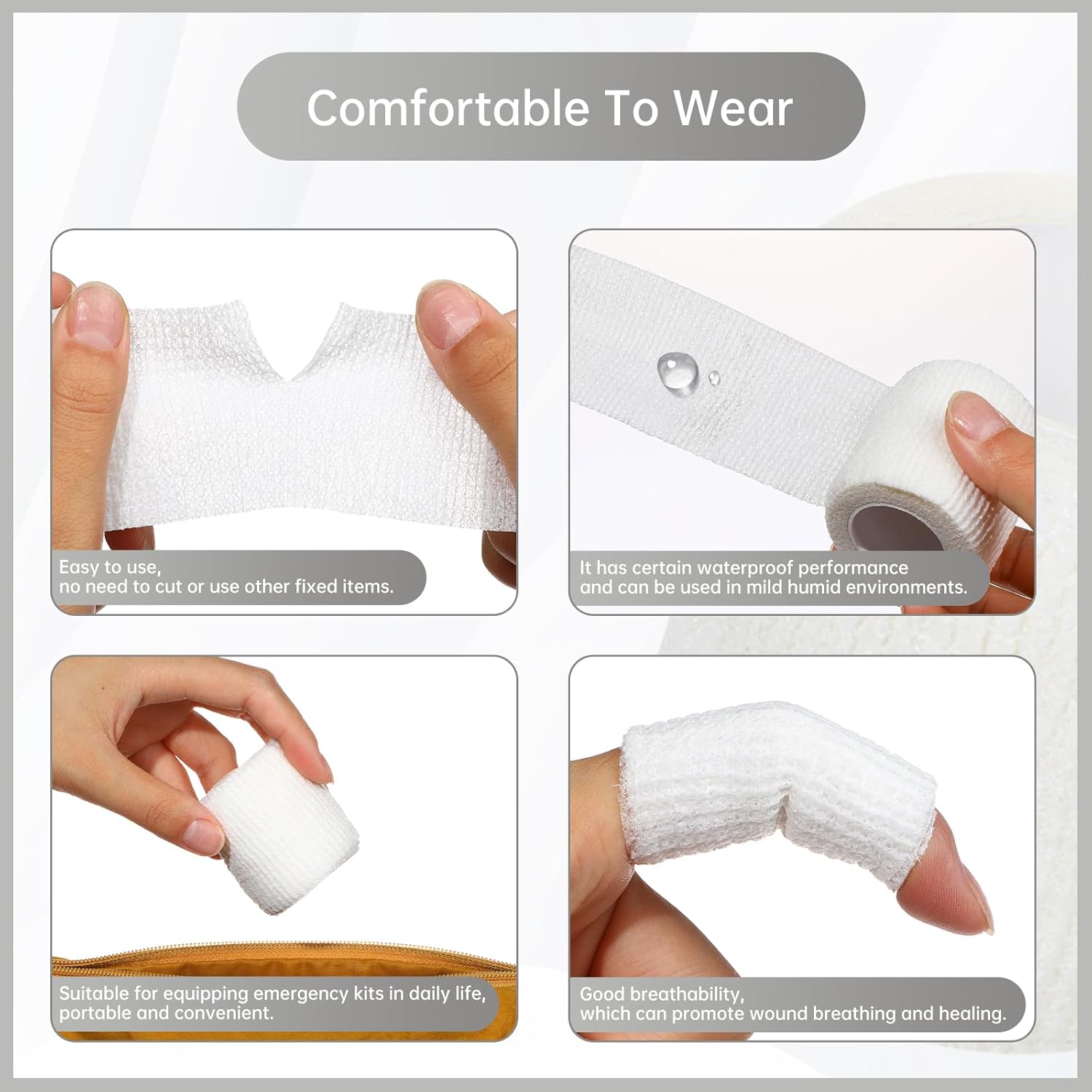 VIDELLY – Vendaje cohesivo autoadhesivo de 2 pulgadas x 5 yardas, cinta elástica transpirable, vendaje autoadhesivo para deportes, muñeca, piel y