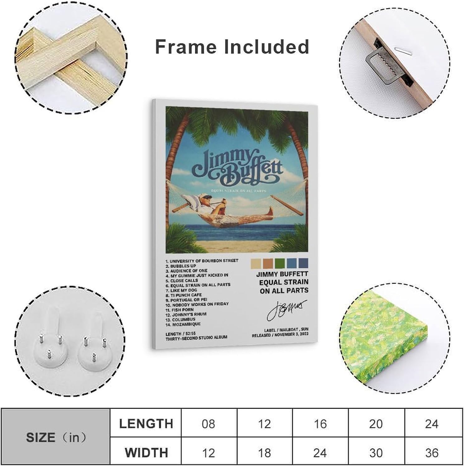 Jimmy – Póster de Buffett con igualdad de tensión en todas las partes, pintura decorativa, lienzo, pósteres de pared e impresión artística moderna