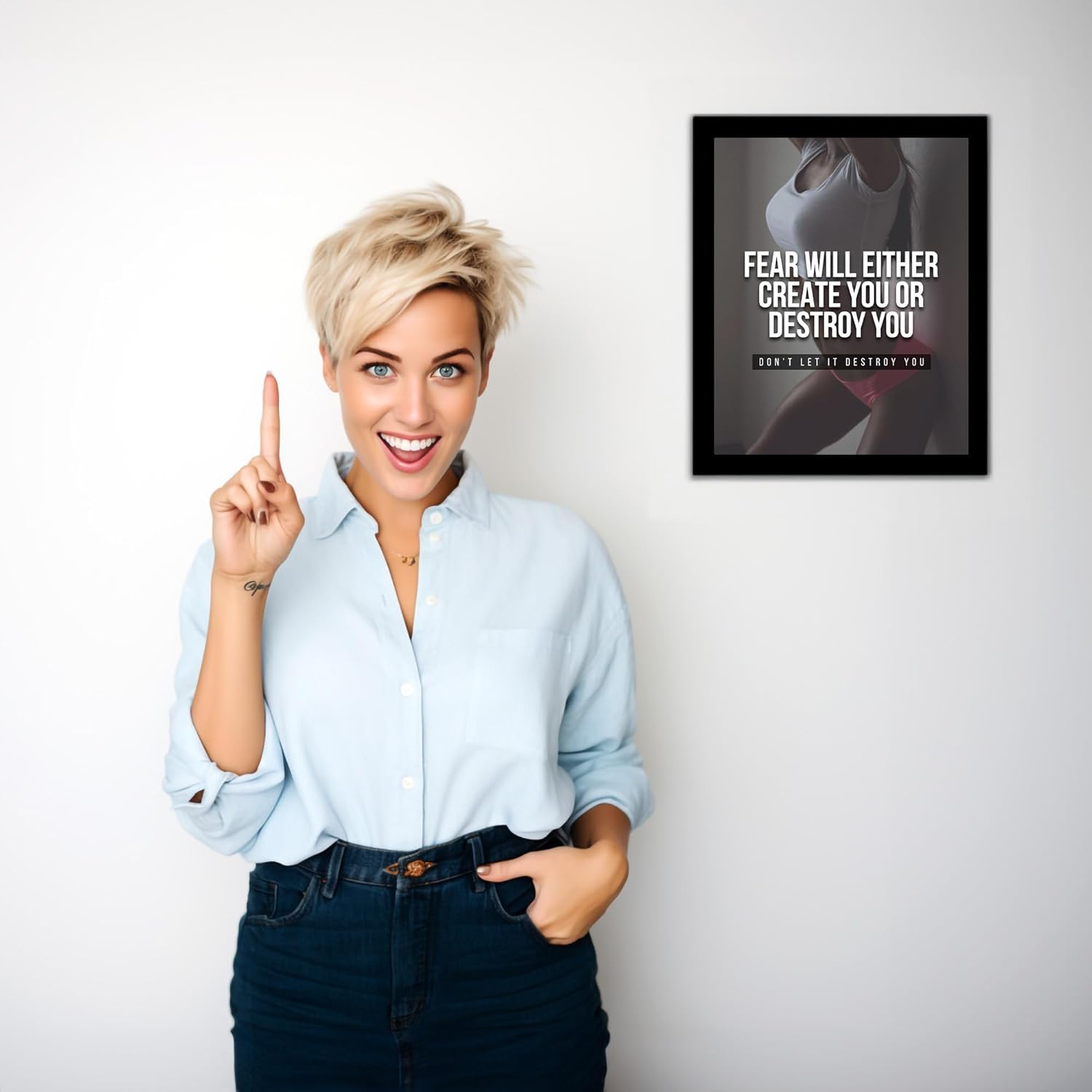 Fear Will Either Create or Destroy You Home Decor – Motivational Exercise Sign Wall Art Print – Inspirational Wall Decor Print – Perfect for Living