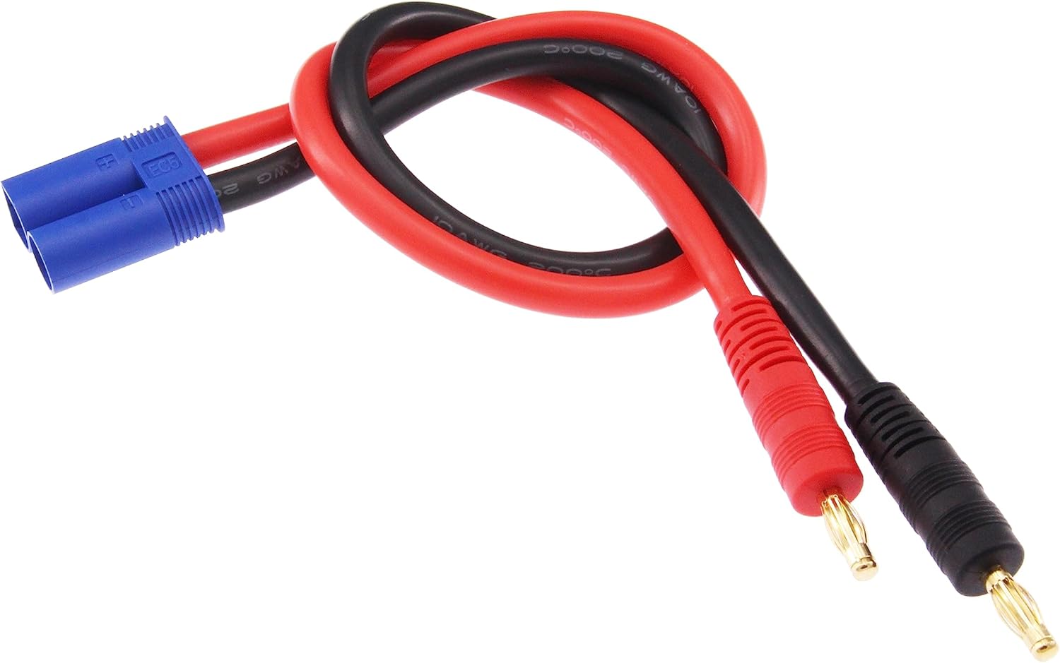 1pc EC5 Conector Enchufe a 0.157 in Banana Plugs Carga de Batería Cable Adaptador de Cable 10awg 12inch (E162-1)