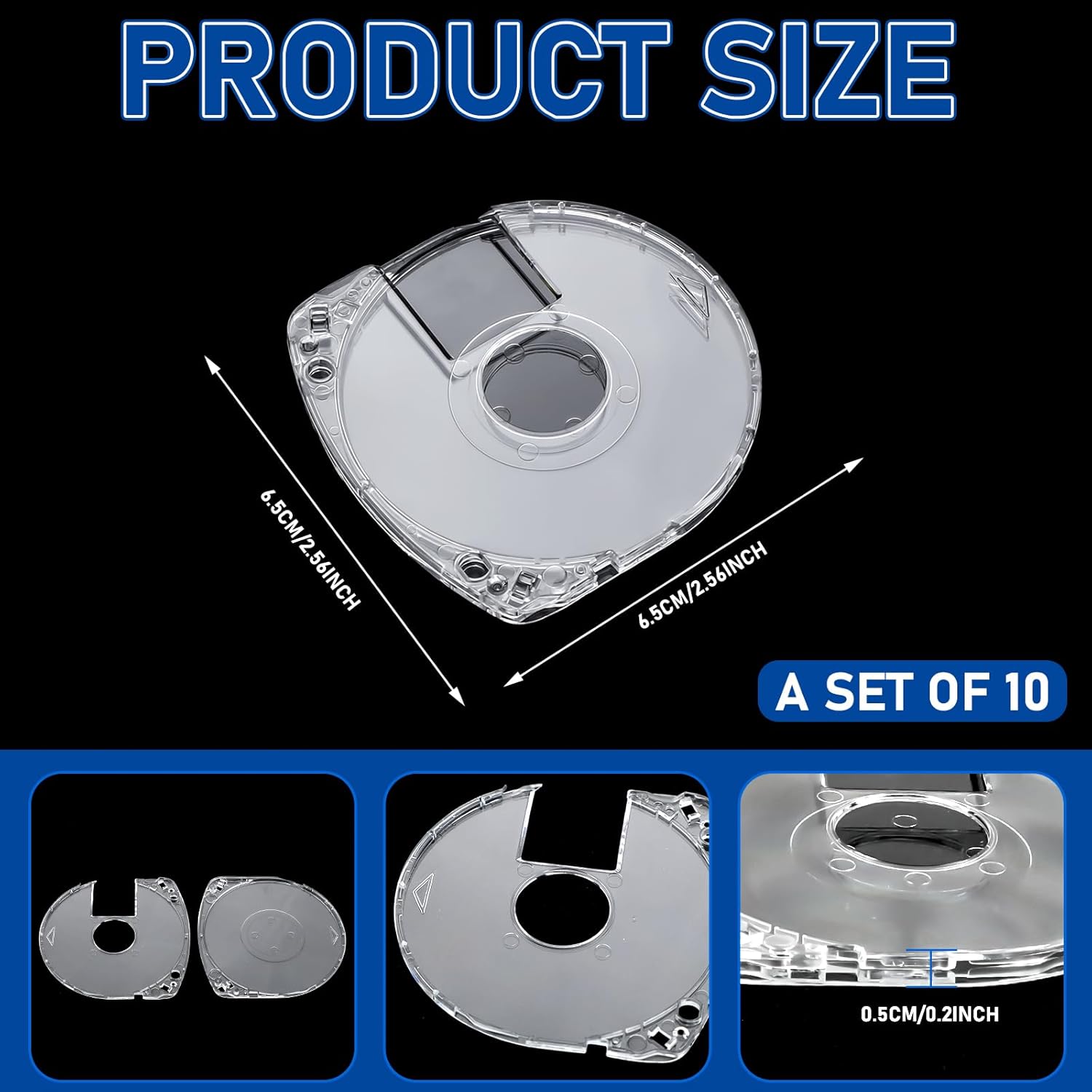 10 fundas de DVD y CD compatibles con UMD carcasa de repuesto de 0.197 in transparente para disco de juego, carcasa de disco compatible con PSP 1000