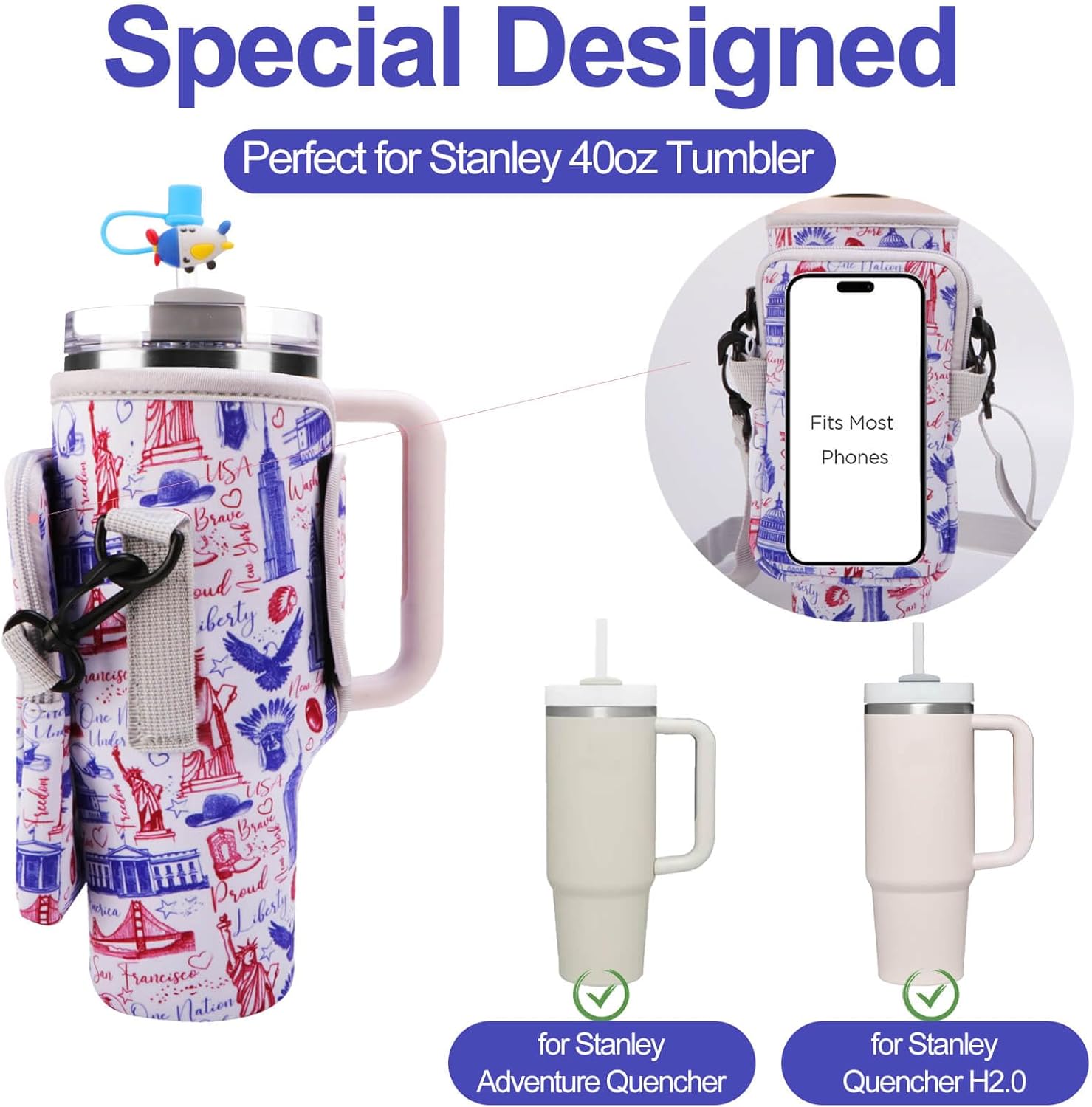 Stanley Cup – Juego de accesorios que incluye 1 bolsa de transporte Stanley, 10 tapas de pajilla, tapón de silicona a prueba de derrames, 2 botas de