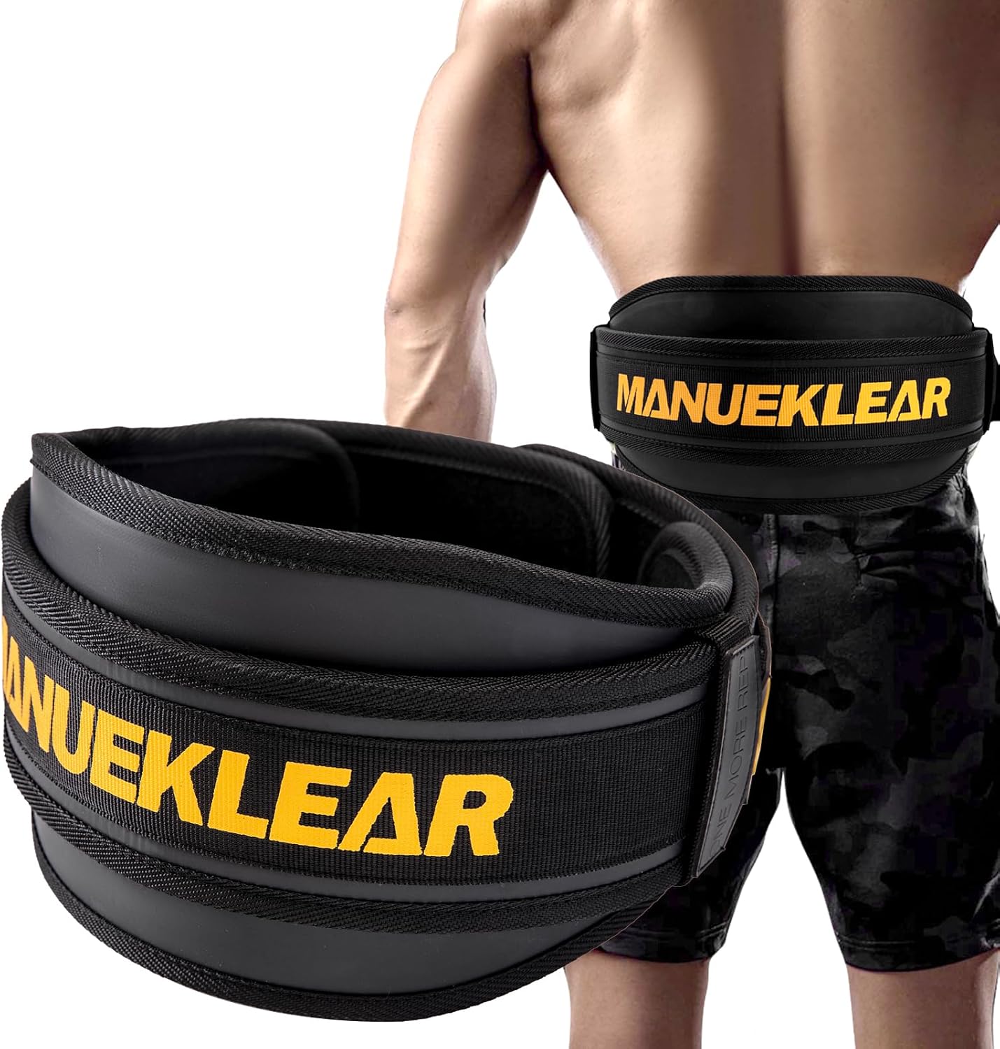 MANUEKLEAR – Cinturón de levantamiento de pesas, cinturón de levantamiento de pesas, soporte de espalda de bloqueo rápido para culturismo, fitness,