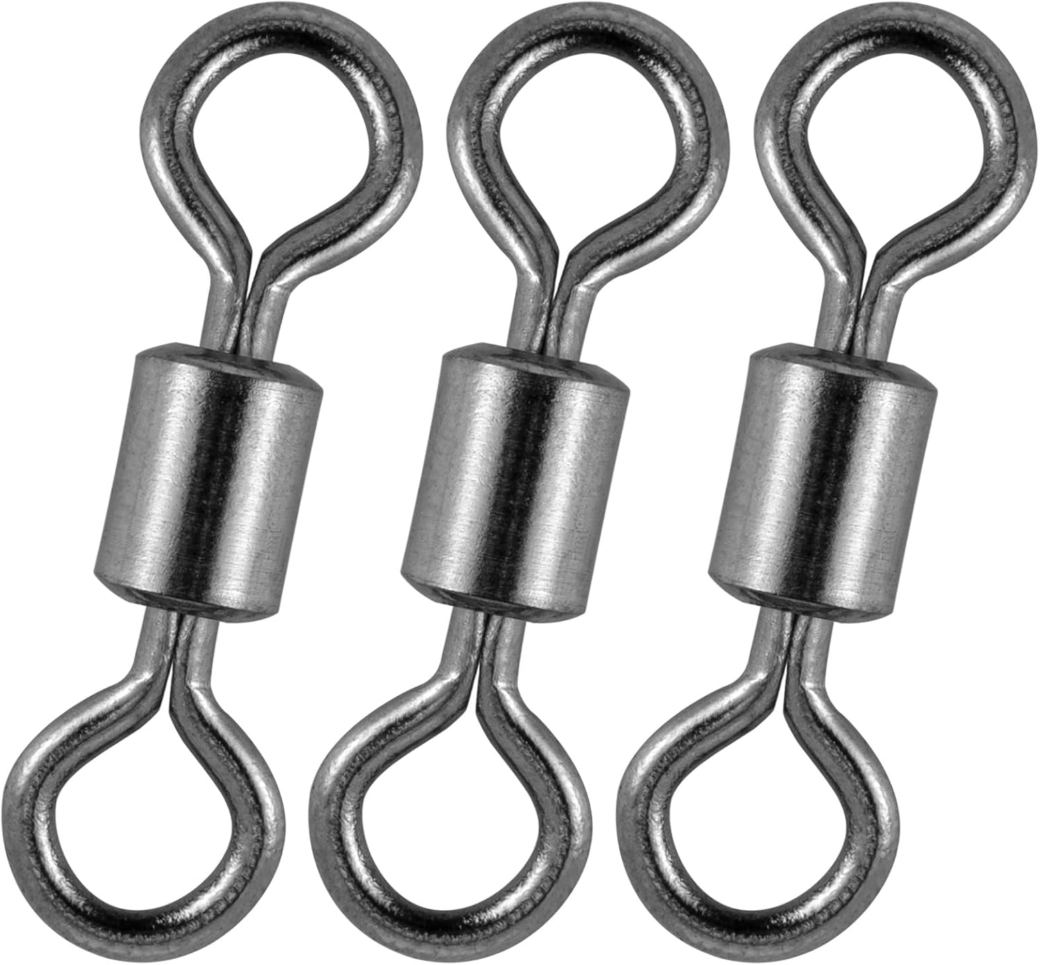 Barril de pesca giratorios, paquete de 40 a 100 aparejos de pesca giratorios de agua salada giratorios rodantes resistentes de terminal inoxidable