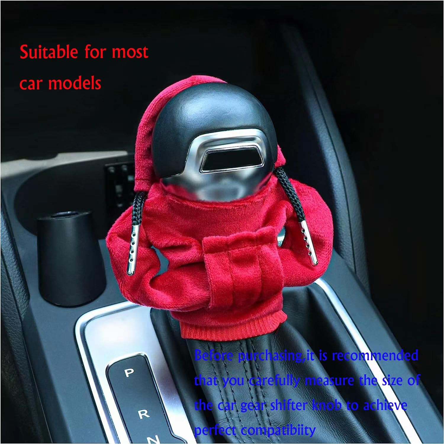 TICURA Funda con capucha para palanca de cambios de automóvil, mini sudadera con capucha para palanca de cambios de automóvil, accesorios interiores
