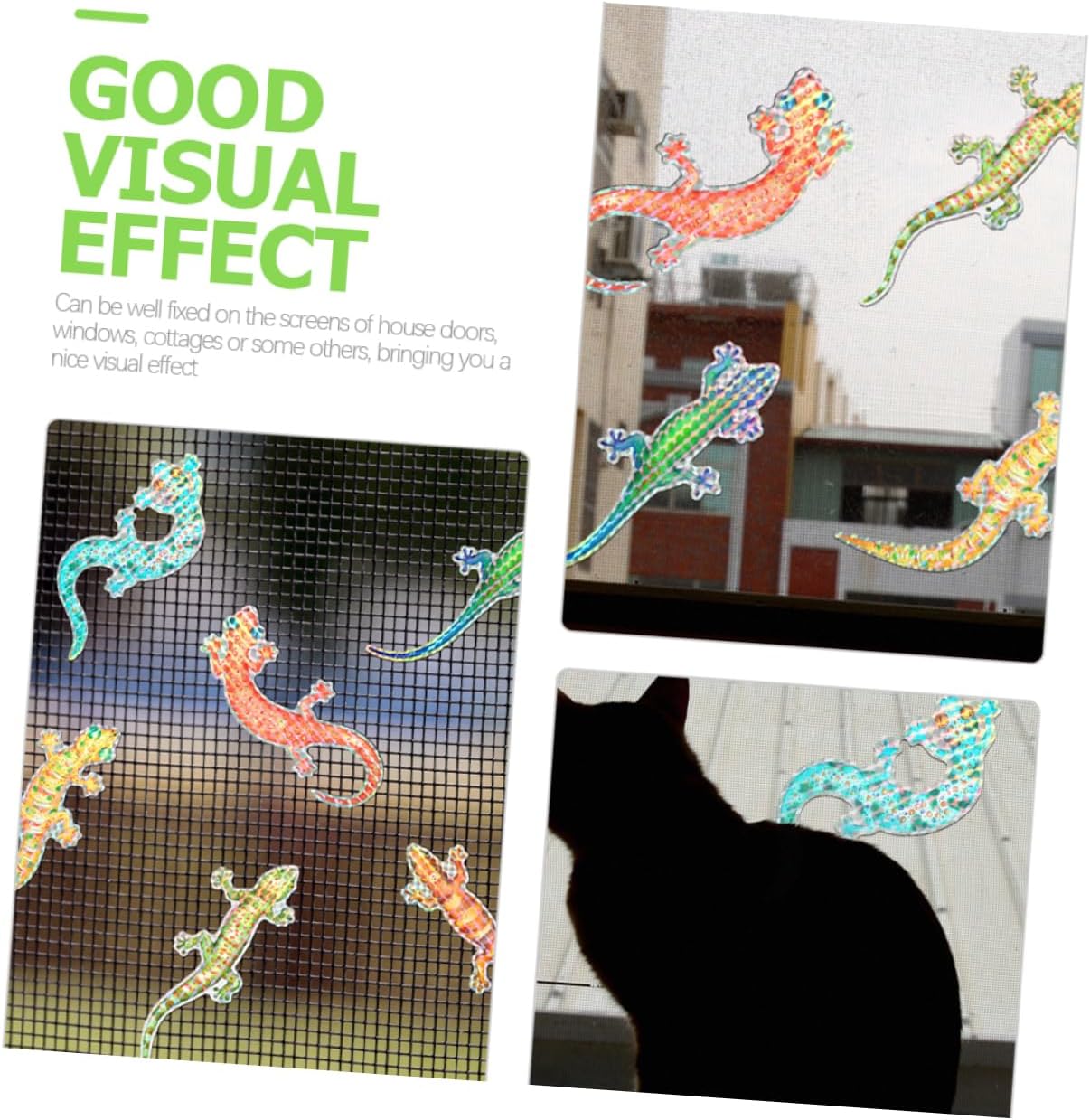 IMIKEYA 48 Pcs Gecko Magnetic Sticker Window Stickers Iridescent Decor 3D Wall Decor Garden Birds Wall Anti-Collision Window Decals Static Window