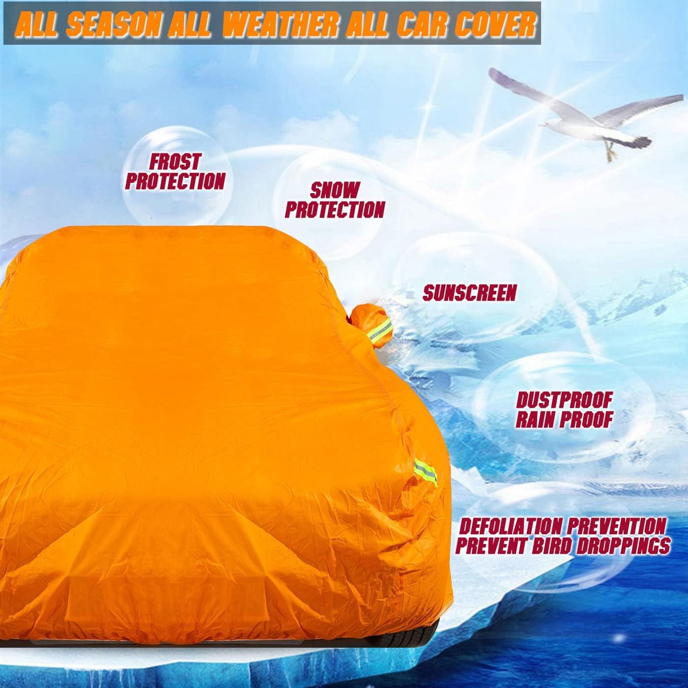 Nuevo material transpirable, cubierta impermeable para automóvil, cerraduras y puertas con cremallera, protector solar, impermeable, prevención UV,