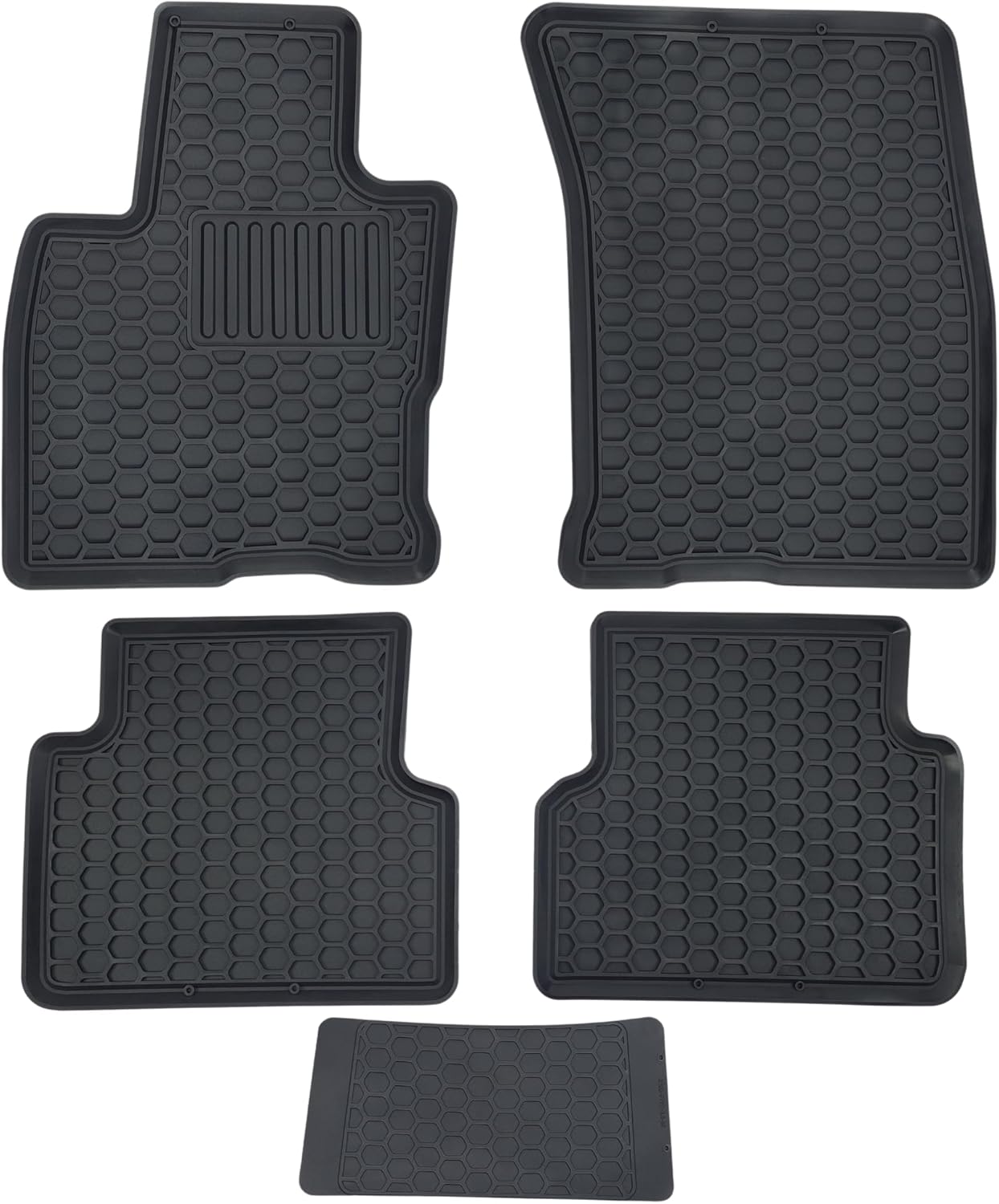Ajuste personalizado para Ford Bronco 2021-2024 Premium para todo tipo de clima, tapetes y forros de goma delanteros y 2 fila resistentes (negro)