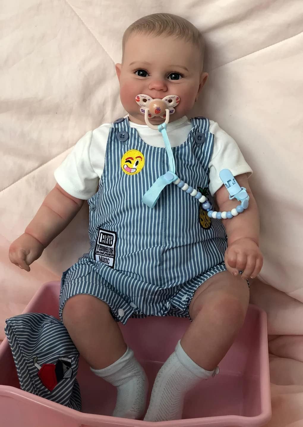 iCradle Big Boy Reborn Baby Dolls realista de 24 pulgadas hecho a mano Reborn bebé recién nacido de la vida real, muñeca de arte coleccionable para