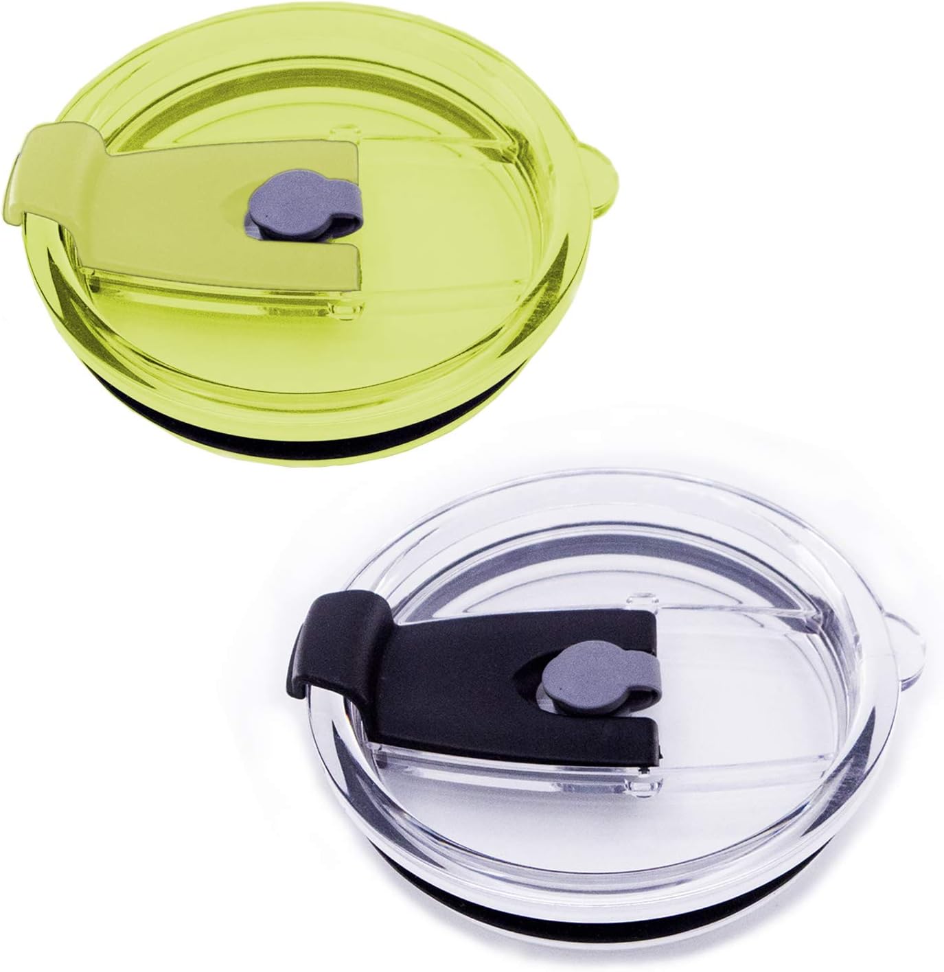 Tapas de vaso de 30 onzas, aptas para YETI Rambler, Ozark Trail, Rtic (solo estilo antiguo), paquete de 2 fundas resistentes a derrames (negro +