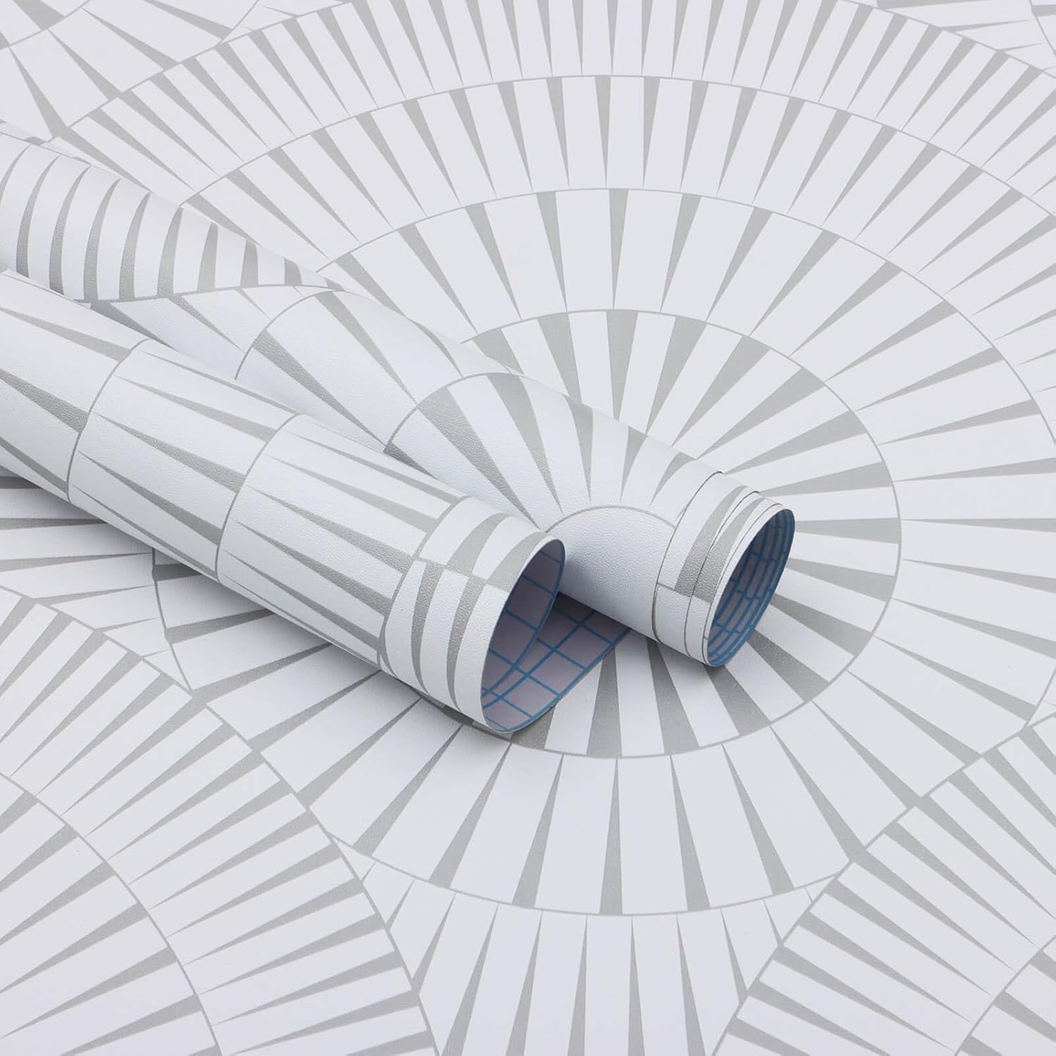 Heroad Papel tapiz de 17.3 x 118 pulgadas, papel tapiz de círculo blanco, papel tapiz geométrico moderno, papel de contacto blanco para gabinetes,