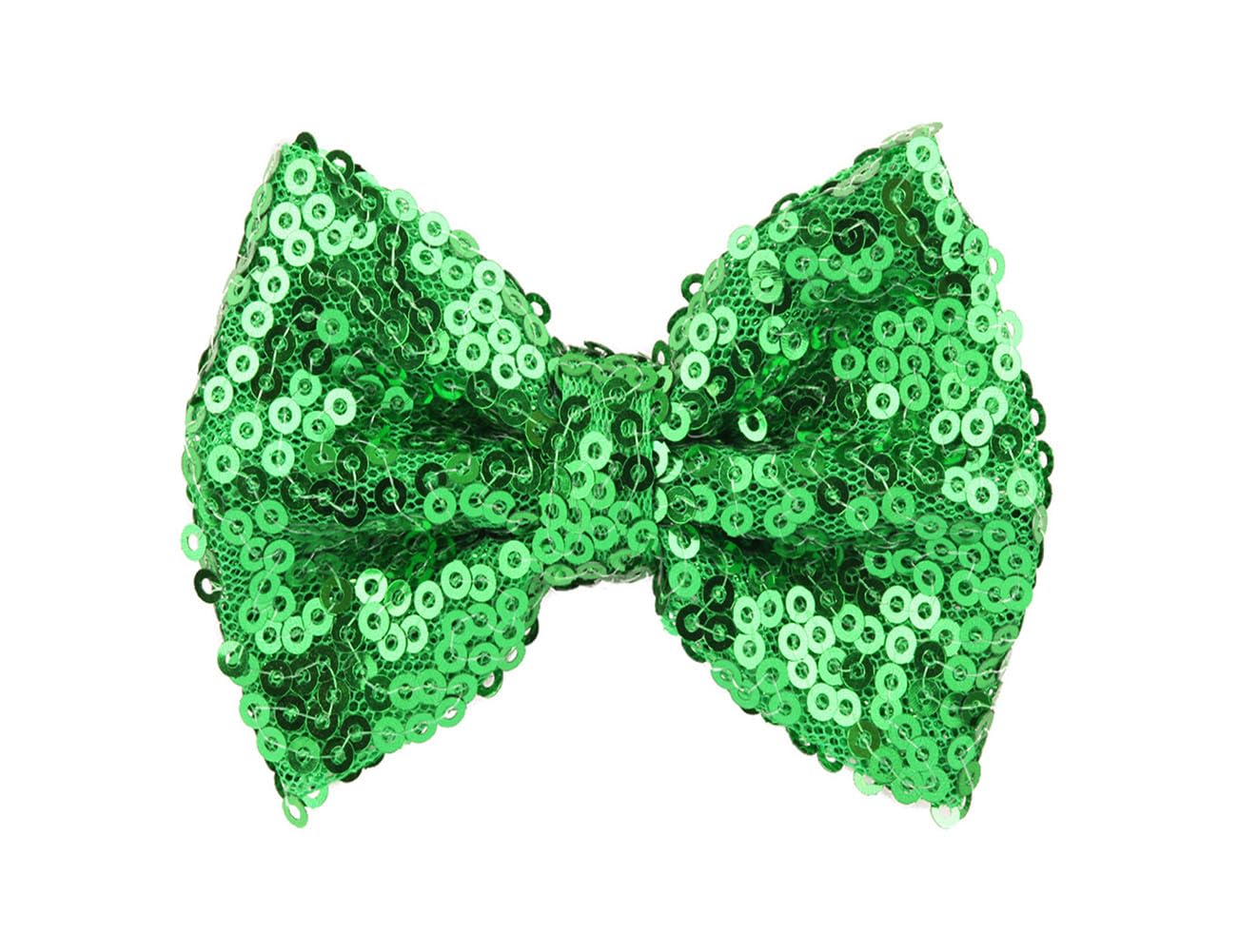 Love Fairy – Pinza para el pelo con lazo para niña, con lentejuelas, para la vida cotidiana, viajes, fiestas, festivales (verde)