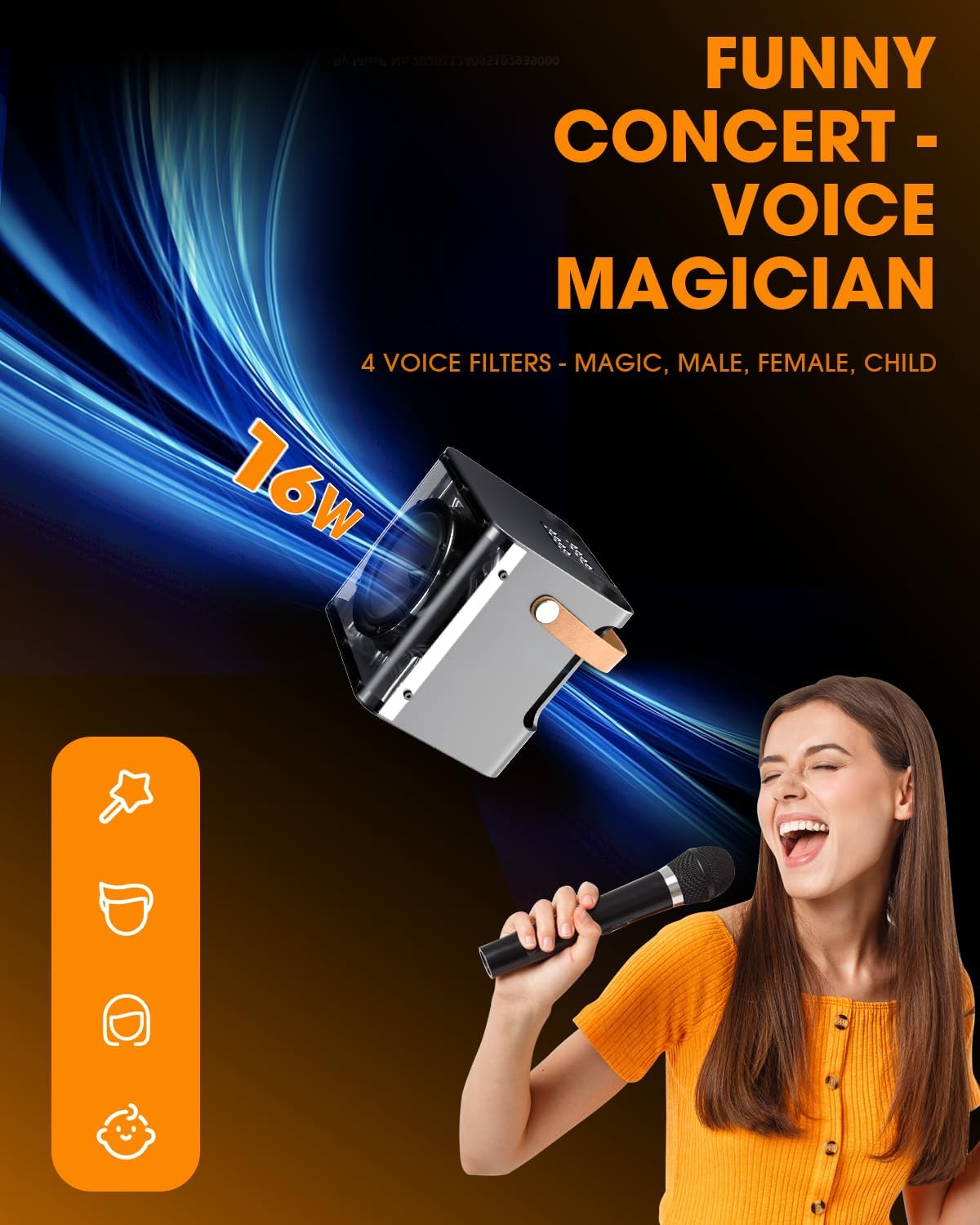Máquina de karaoke para adultos al aire libre con asa – Courpal Juego de altavoces portátiles con luces de discoteca – Regalo de canto para fiestas