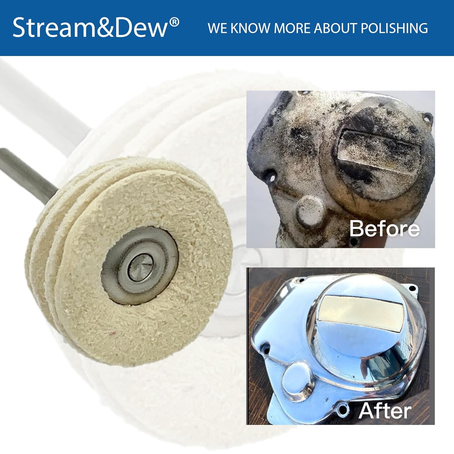 Stream&Dew 10 ruedas de pulido de cuero de oveja para Dremel – Kit de pulido de joyas – Accesorios de herramientas rotativas – ampliamente utilizados