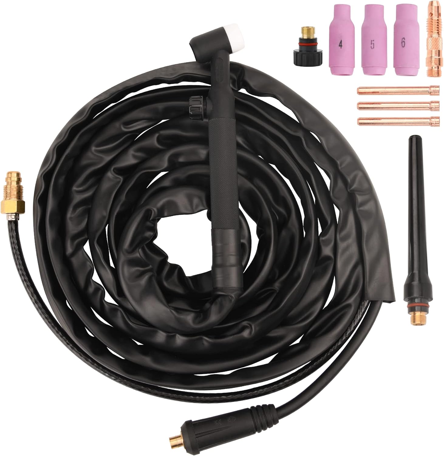 Levante Tig Torch 150A TIG17V soplete de soldadura de argón refrigerado por aire con cable de 13 pies conector de 0.394-0.984 in para antorcha TIG