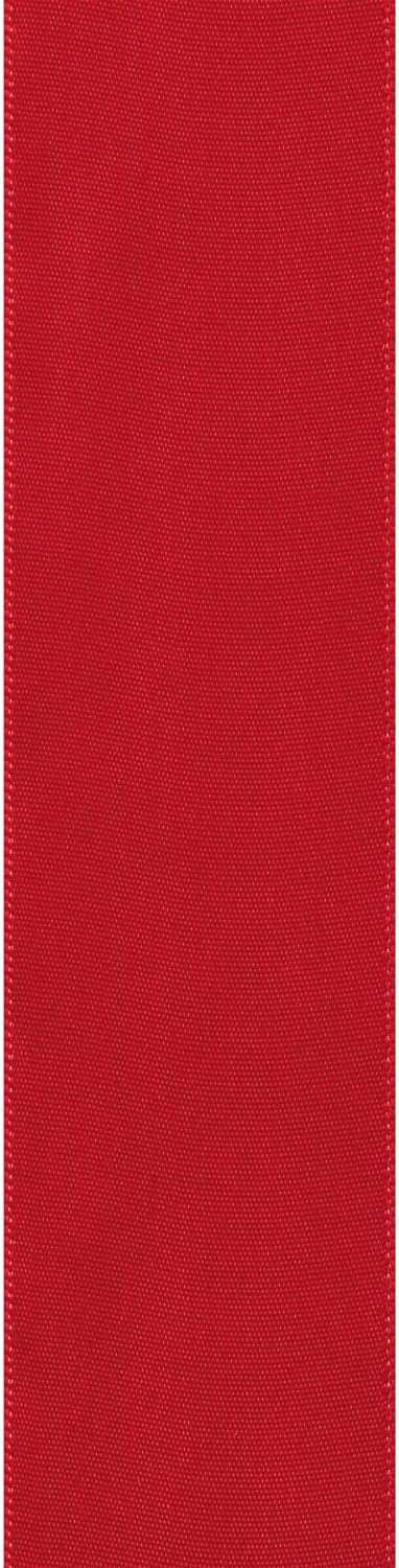Berwick Offray 284933 – Cinta de satén de doble cara de 1.5 pulgadas de ancho, color rojo, 3 yardas (paquete de 2)