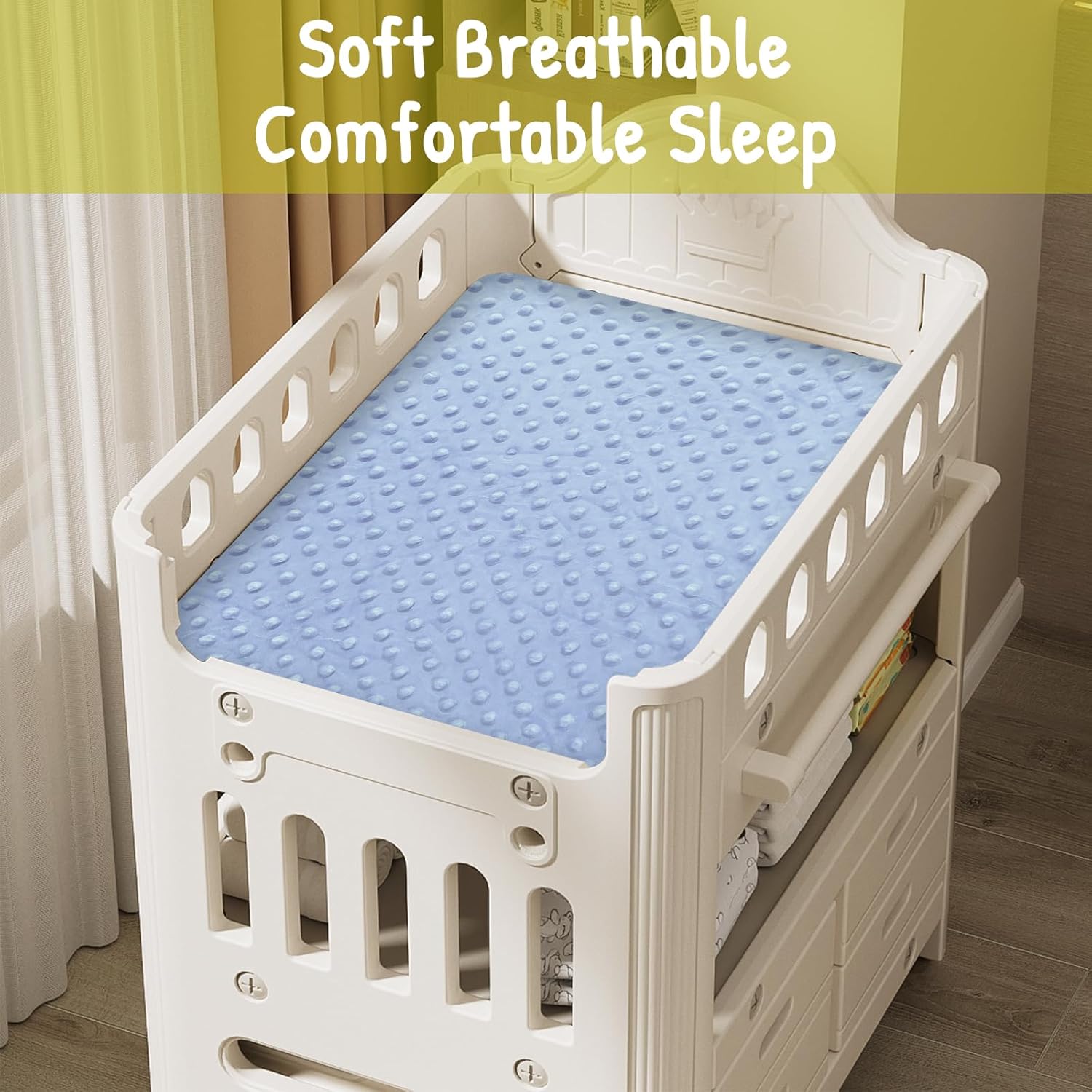 Juego de 2 fundas para cambiador, para bebé niño y niña, suave de felpa Minky para cambiador, transpirable, lavable, funda para cambiador de pañales