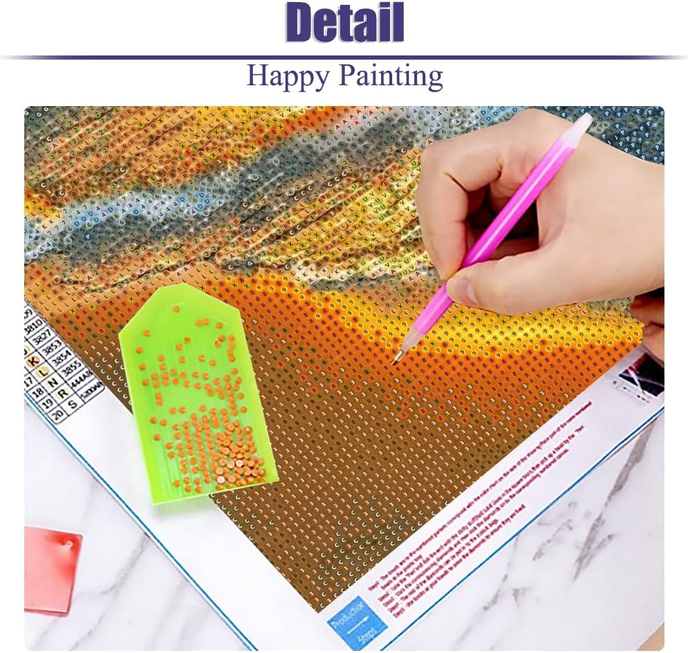 Paquete de 3 kits de pintura de diamantes para adultos, pintura artística de diamantes grandes 5D, arte y manualidades de diamantes de imitación de