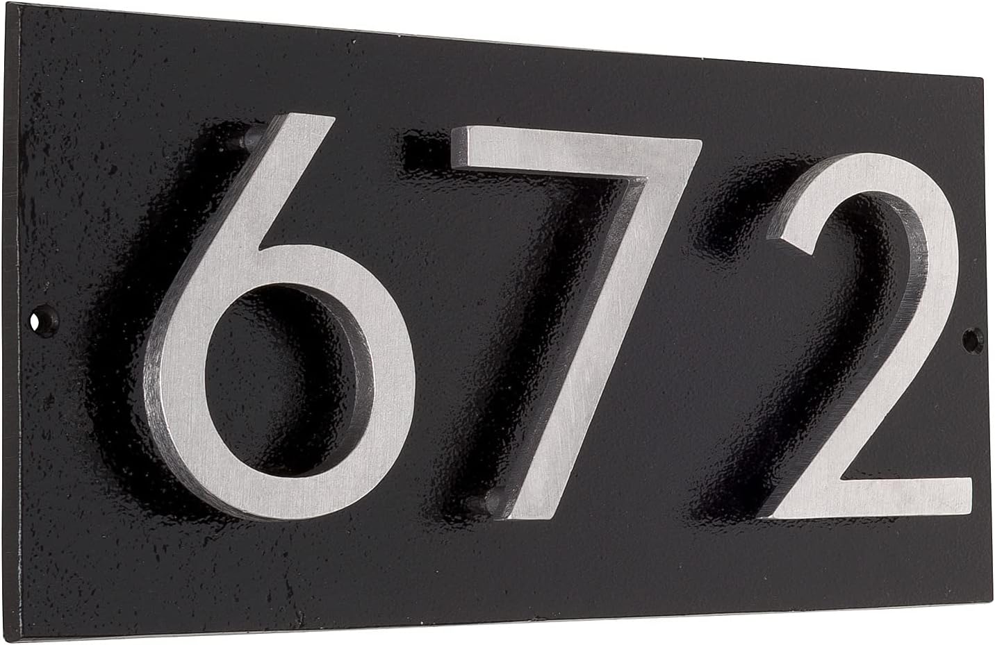 Placa de dirección horizontal de 6 pulgadas flotante con números de casa, aluminio, fácil de instalar, horizontal, 3 dígitos