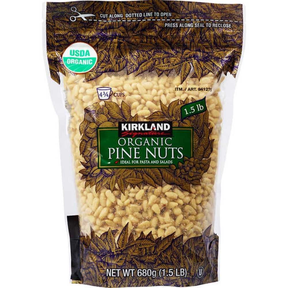 Kirkland Signature Paquete de piñones orgánicos y nueces, incluye piñones orgánicos Kirkland Signature (1.5 libras) y mitades de nuez (2.0 libras)