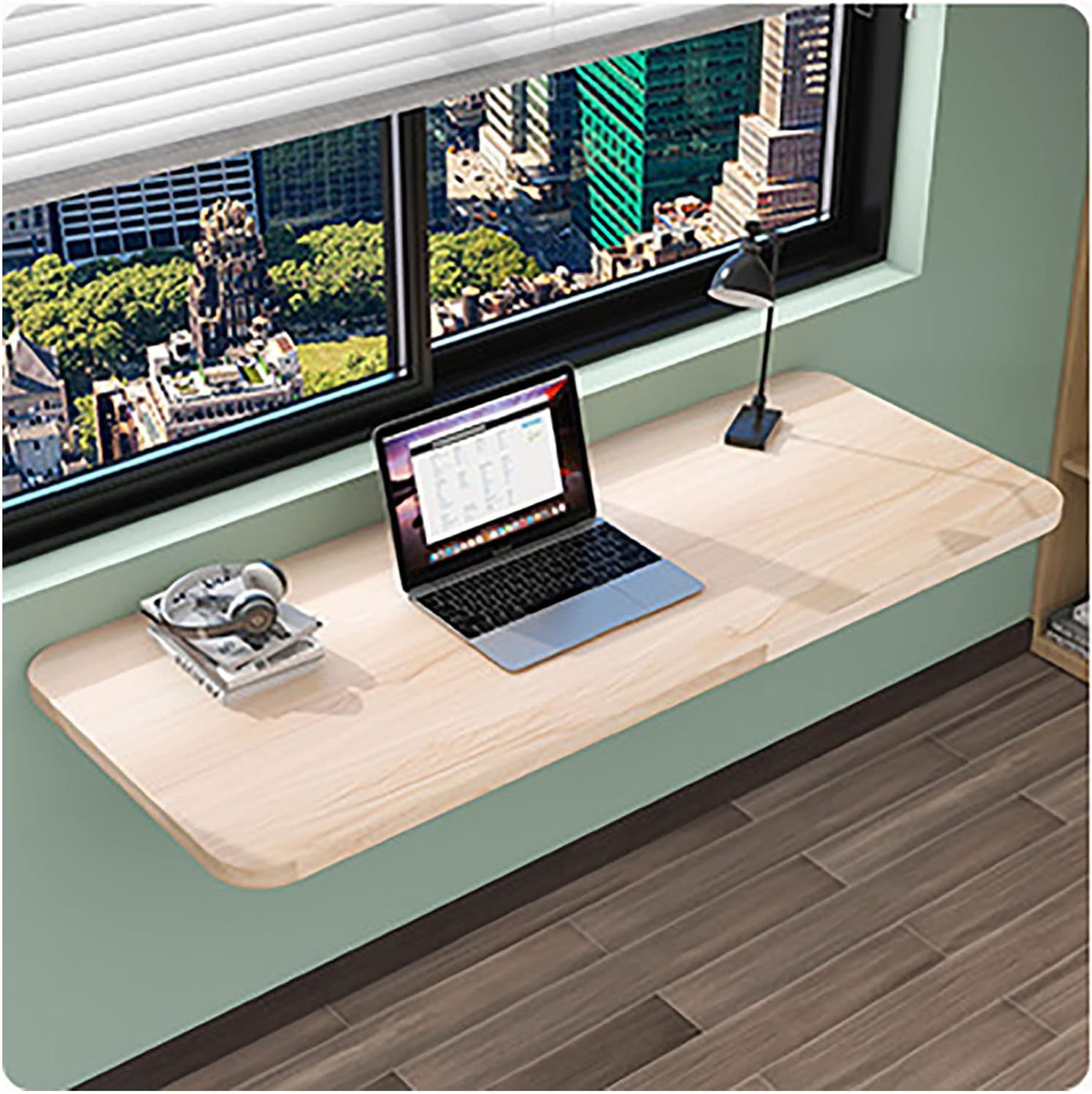 OCAZI Mesa plegable montada en la pared, mesa de hojas colgantes para espacios pequeños, mesa de pared plegable para cuarto de