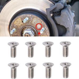 Miytsya 8 tornillos de fijación de rotor de disco de freno de automóvil, piezas de repuesto de tornillo de acero inoxidable 93600-06014-0H, Miytsya 8 tornillos de fijación de rotor de disco de freno de automóvil, piezas de repuesto de tornillo de acero inoxidable 93600-06014-0H,