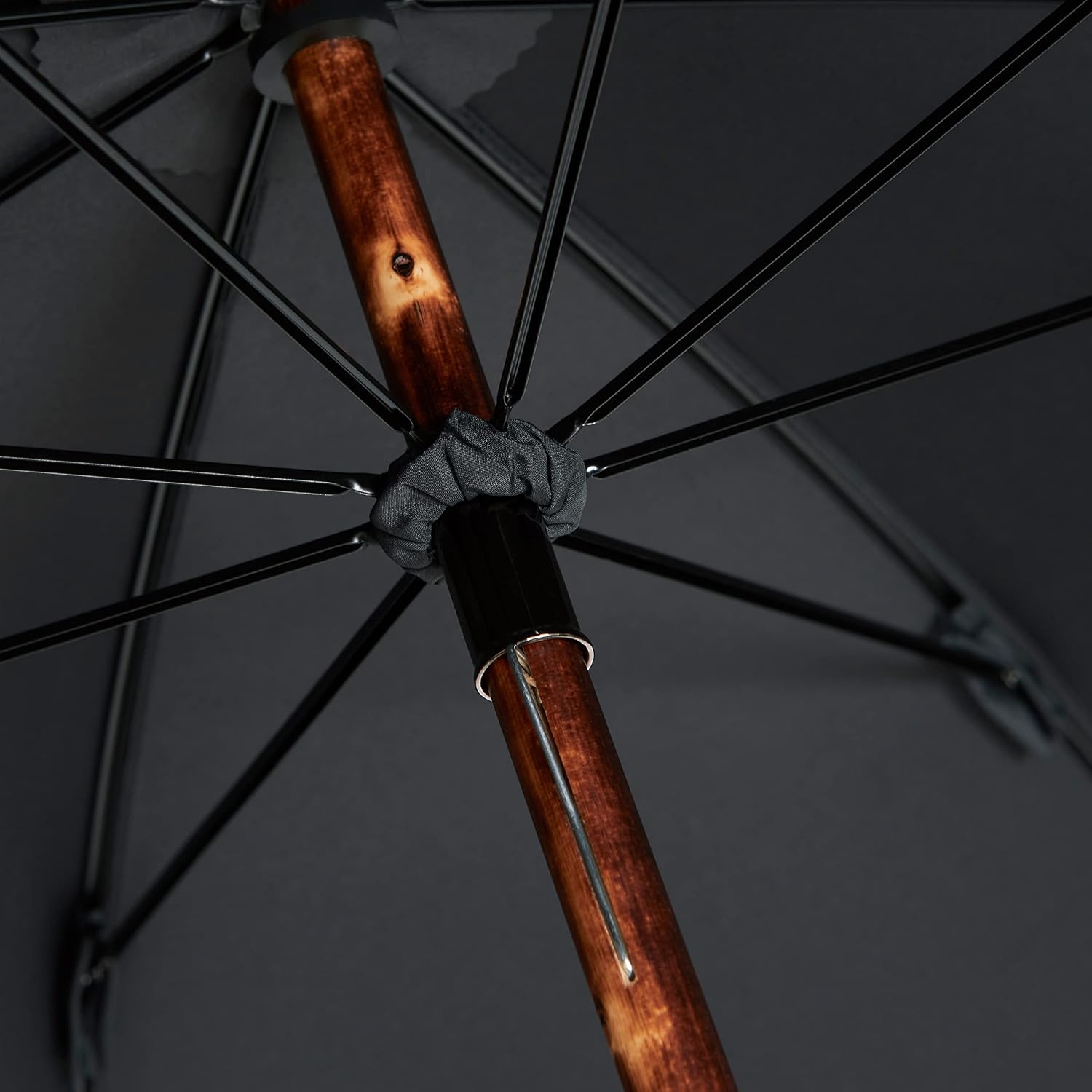 The London Umbrella – Crafted From A Single Piece Of English Chestnut – Black
