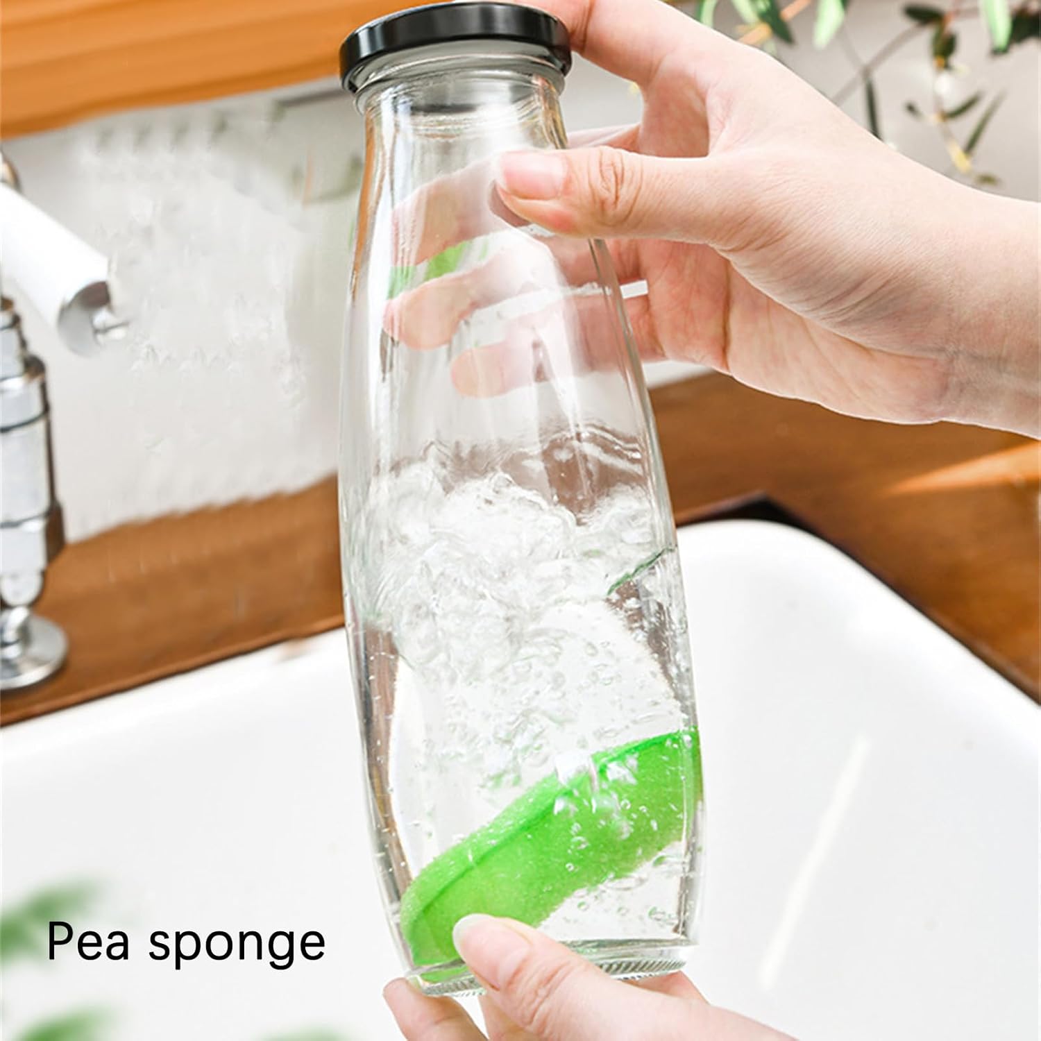 Magic Beans Limpiador de botellas, esponja reutilizable de limpieza de botellas, esponja de limpieza de botellas en forma de granos, lavavajillas