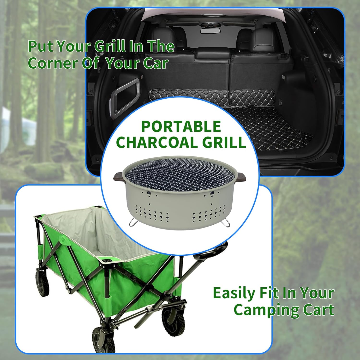 12 pulgadas portátil carbón pequeñomini parrilla con patas plegables para cocinar al aire libre barbacoa camping barbacoa