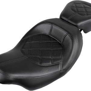 YDLMT Juego de asiento de pasajero con costuras negras para Harley Touring Road King Electra Glide Street Glide Road Glide Ultra Limited 2009 y YDLMT Juego de asiento de pasajero con costuras negras para Harley Touring Road King Electra Glide Street Glide Road Glide Ultra Limited 2009 y
