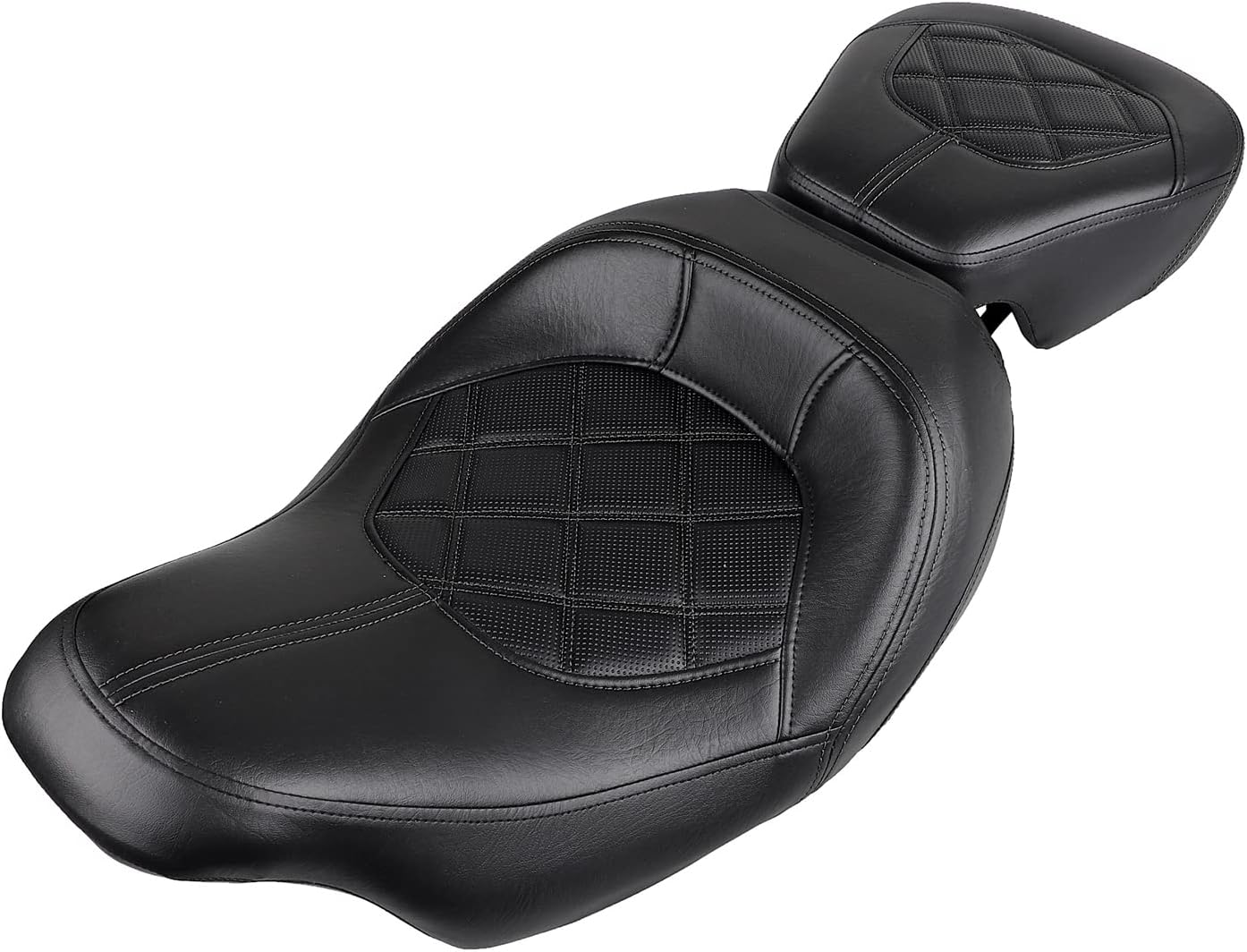 YDLMT Juego de asiento de pasajero con costuras negras para Harley Touring Road King Electra Glide Street Glide Road Glide Ultra Limited 2009 y