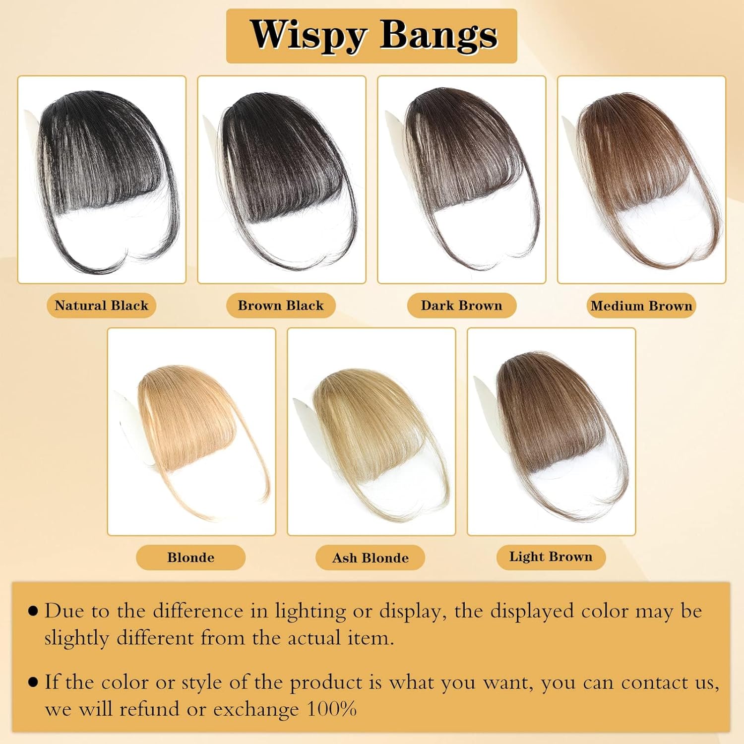 AISI QUEENS Flequillo con clip, extensiones de cabello humano real, flequillo falso con fleco de sienes para mujer, flequillo plano y curvado para
