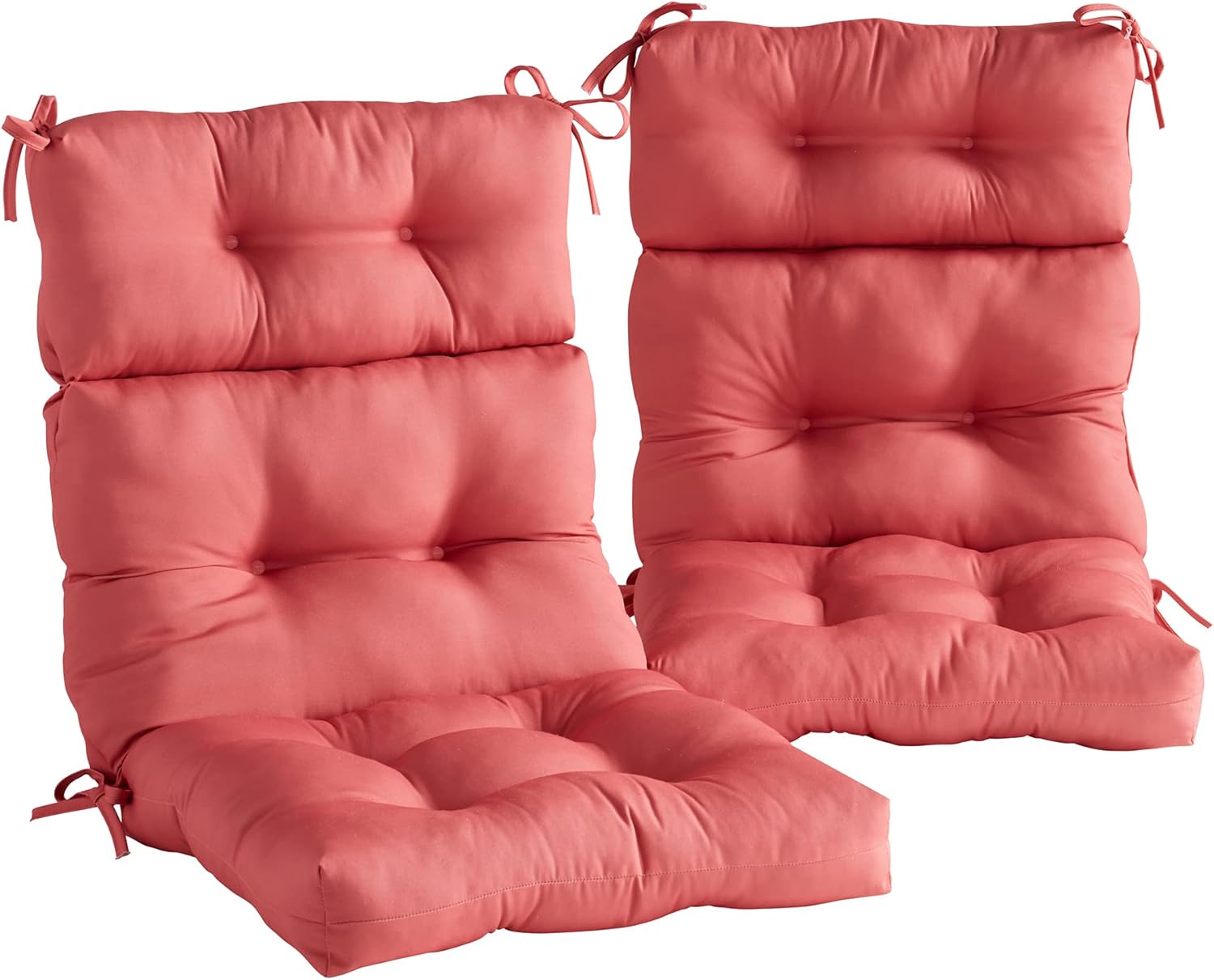 Greendale Home Fashions Cojines para silla de respaldo alto de 44 x 22 pulgadas, 2 unidades (paquete de 1), color coral