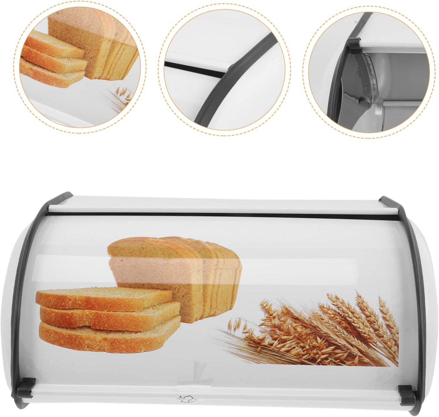 BESTOYARD Caja de pan impresa mostrador de pan contenedor de pan de metal recipiente de pan de cocina contenedor de pan de almacenamiento lata ca