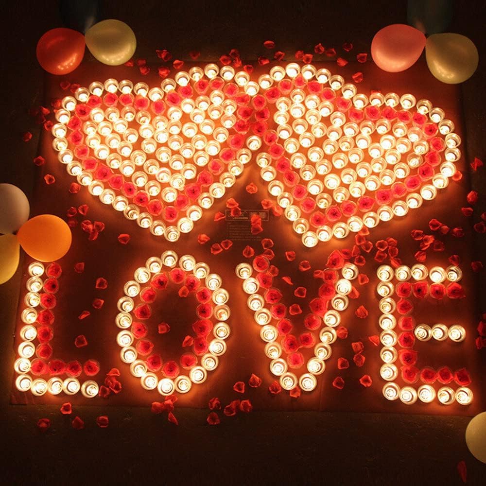 50 velas en forma de corazón, velas rojas sin humo para decoración de cumpleaños, propuestas, bodas, fiestas, día de San Valentín y velas de té de