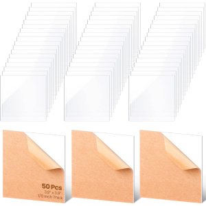 Suzile 50 hojas acrílicas de policarbonato de colores cortadas a medida, hojas acrílicas de 18 pulgadas de grosor, 3.9 x 3.9 pulgadas, acrílico para Suzile 50 hojas acrílicas de policarbonato de colores cortadas a medida, hojas acrílicas de 18 pulgadas de grosor, 3.9 x 3.9 pulgadas, acrílico para