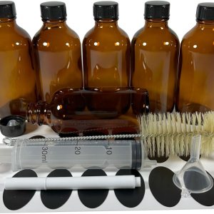 Bioll – Botellas de vidrio Boston de 4 onzas líquidas. Botella de aceite esencial con tapas de cono de polietileno negro. Para poción, jugo, Bioll – Botellas de vidrio Boston de 4 onzas líquidas. Botella de aceite esencial con tapas de cono de polietileno negro. Para poción, jugo,